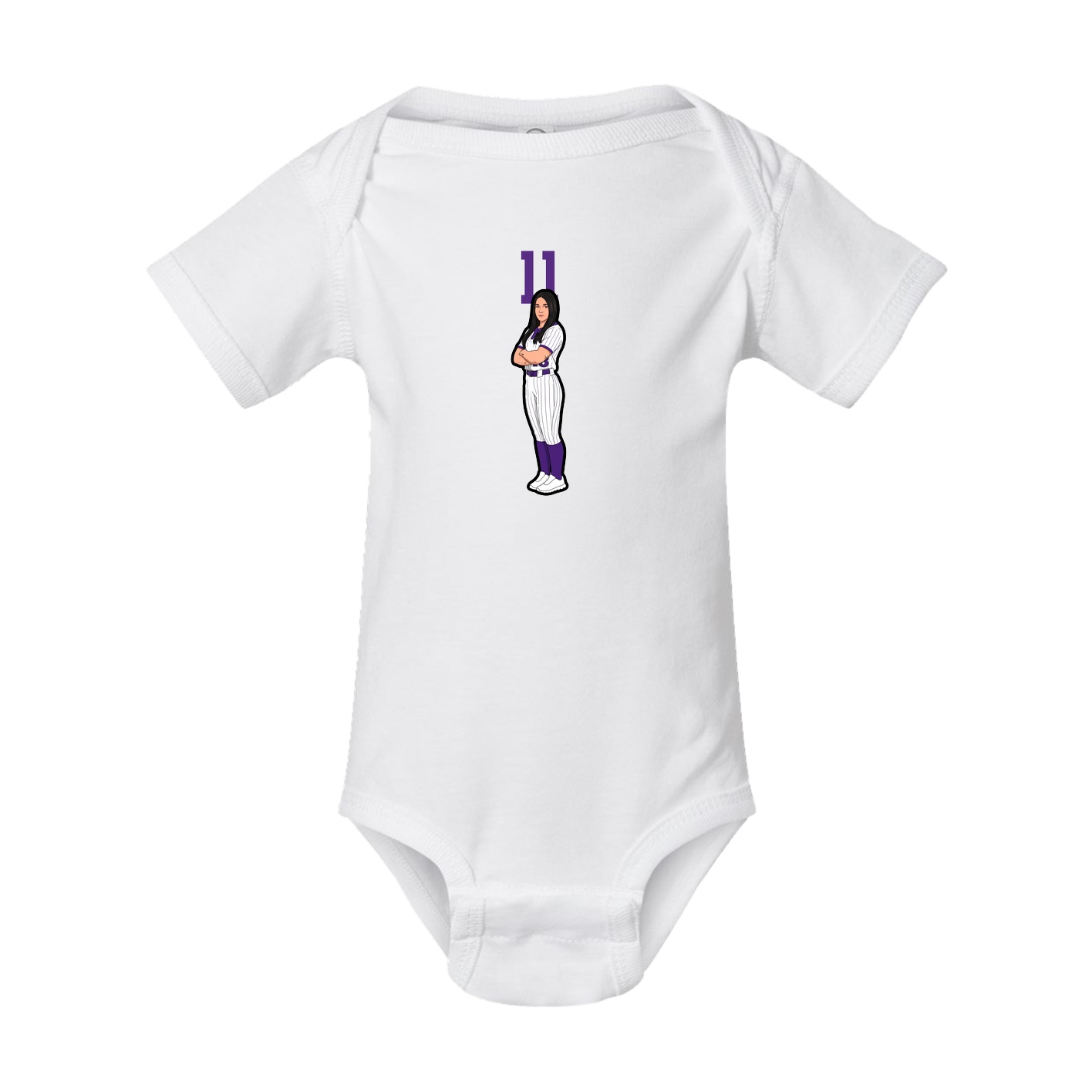 Baby Onesie — Number Top in White