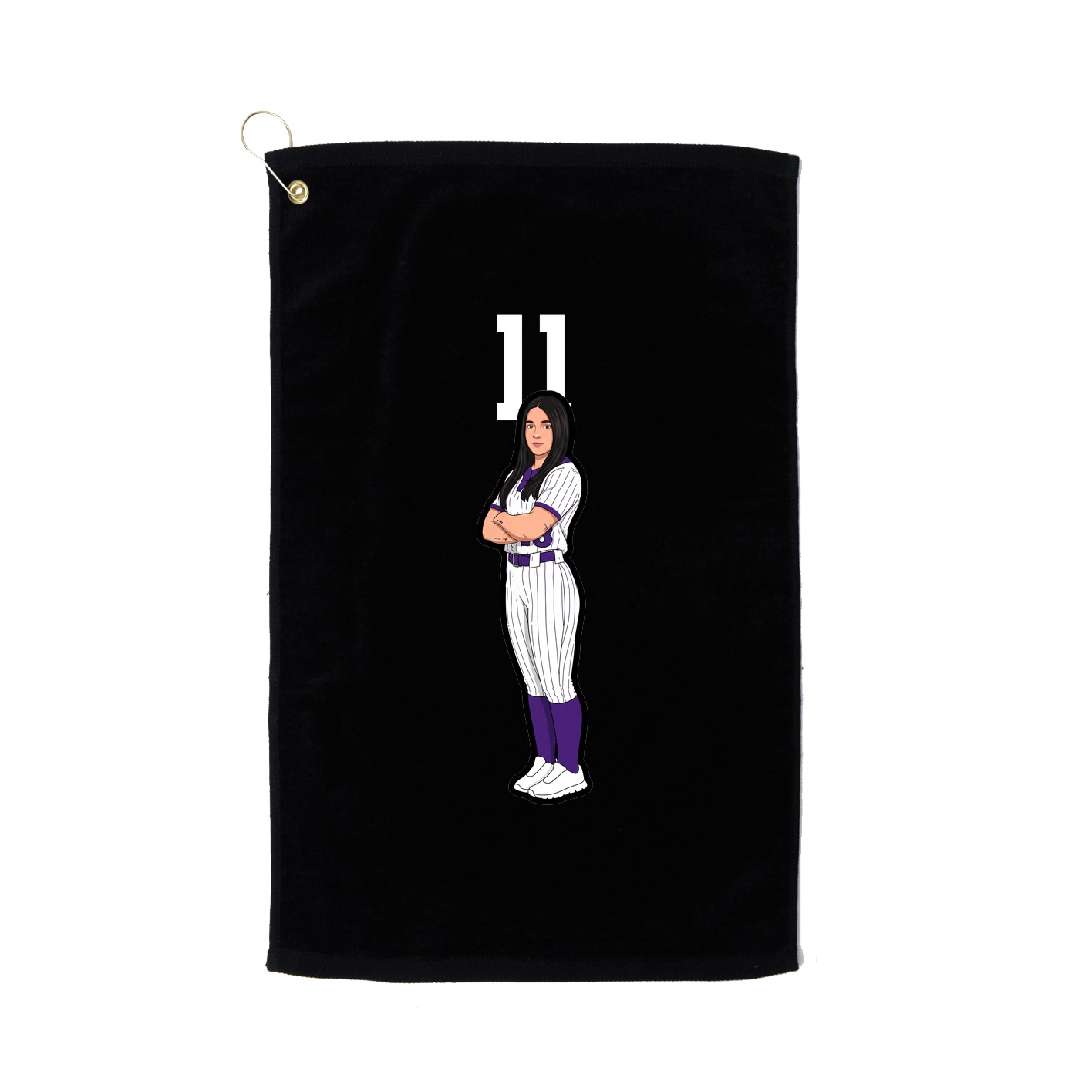 Golf Towel — Number Top in Black