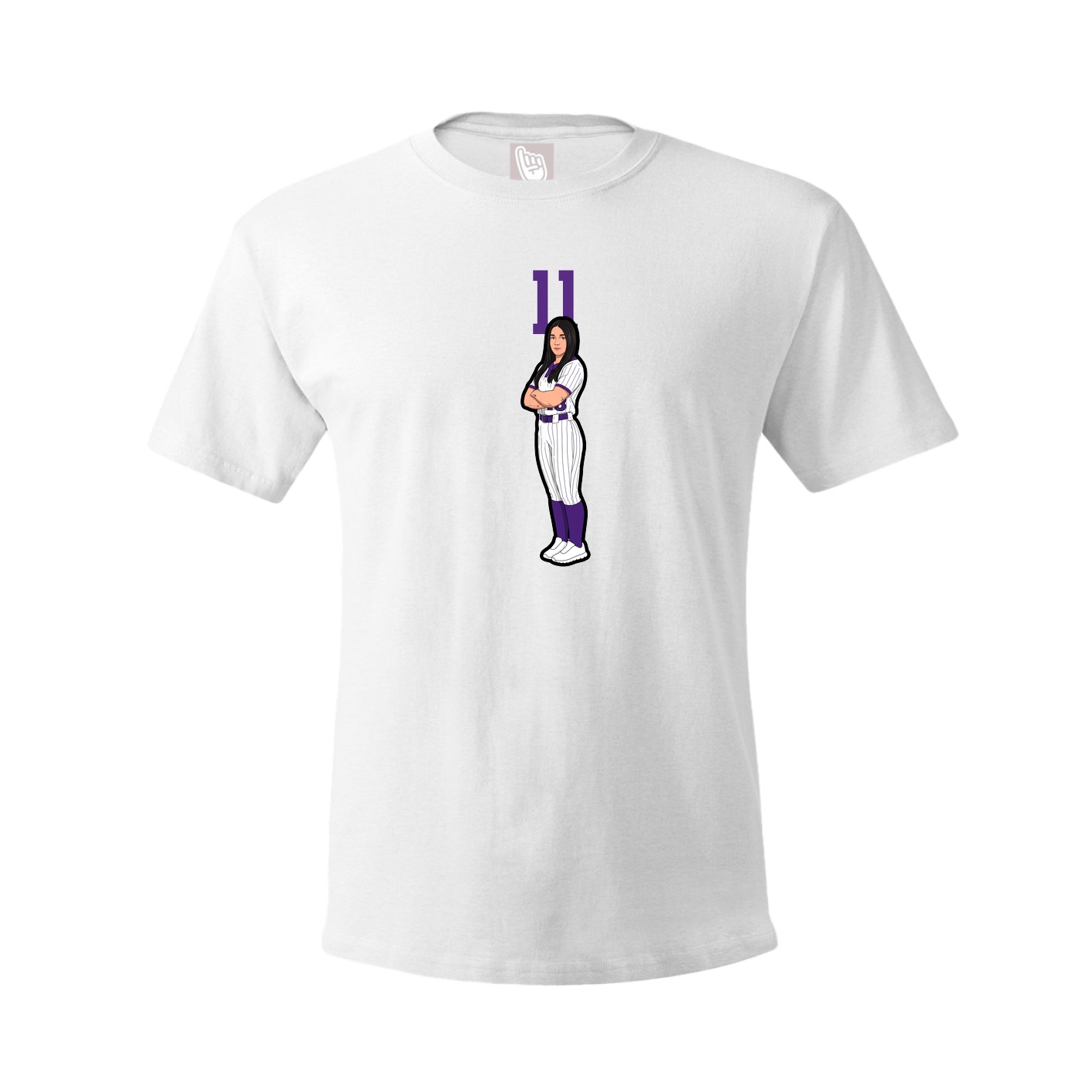 Youth Tee — Number Top in White