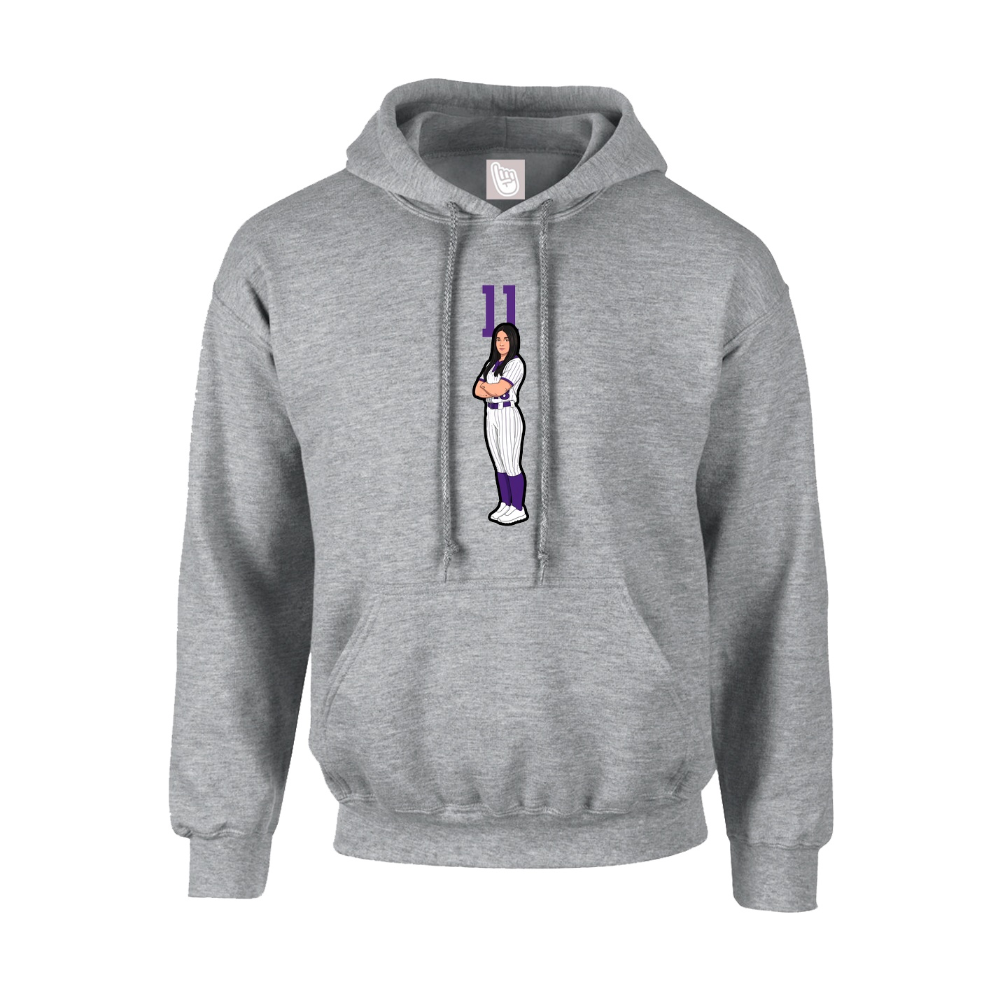 Hoodie — Number Top in Grey