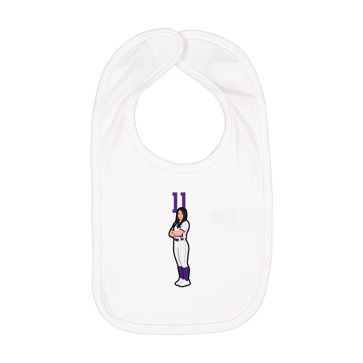 Infant Bib — Number Top in White