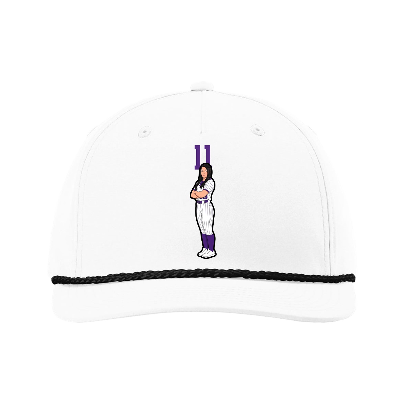 Five-Panel Classic Rope Cap — Number Top in White
