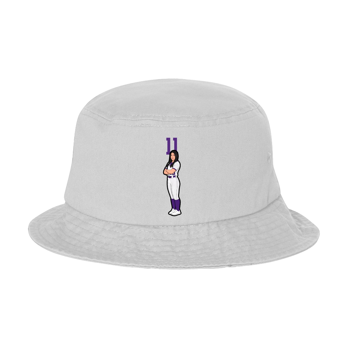 Bucket Cap — Number Top in White