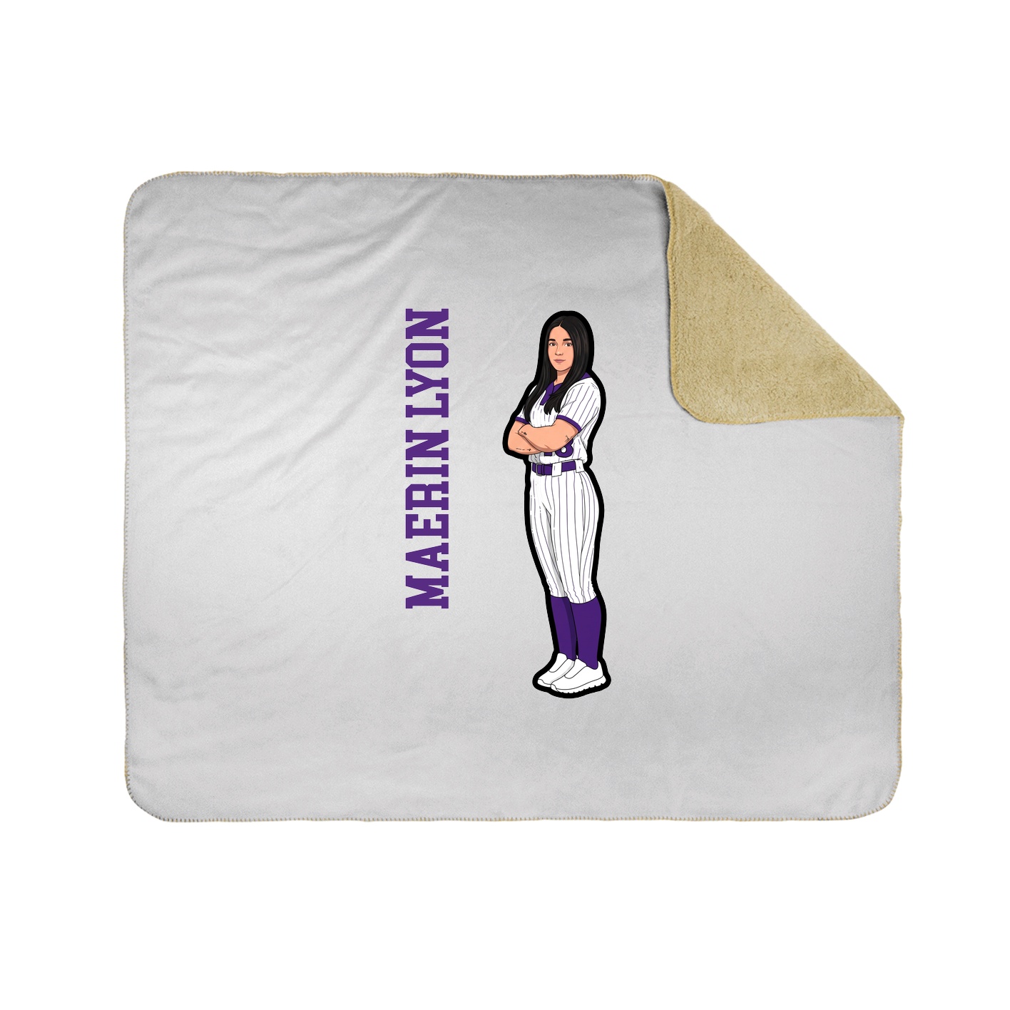 Throw Blanket — Name Vertical in White