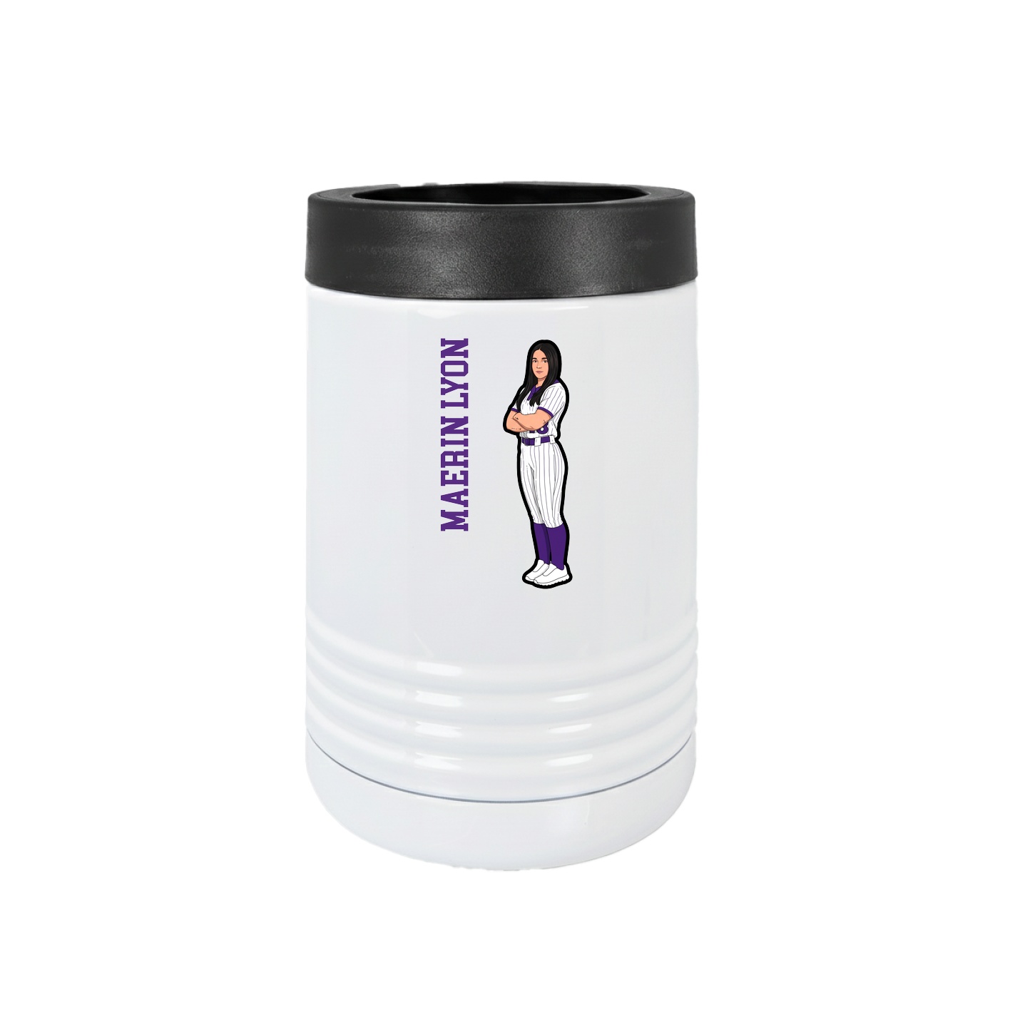 Beverage Holder — Name Vertical in White