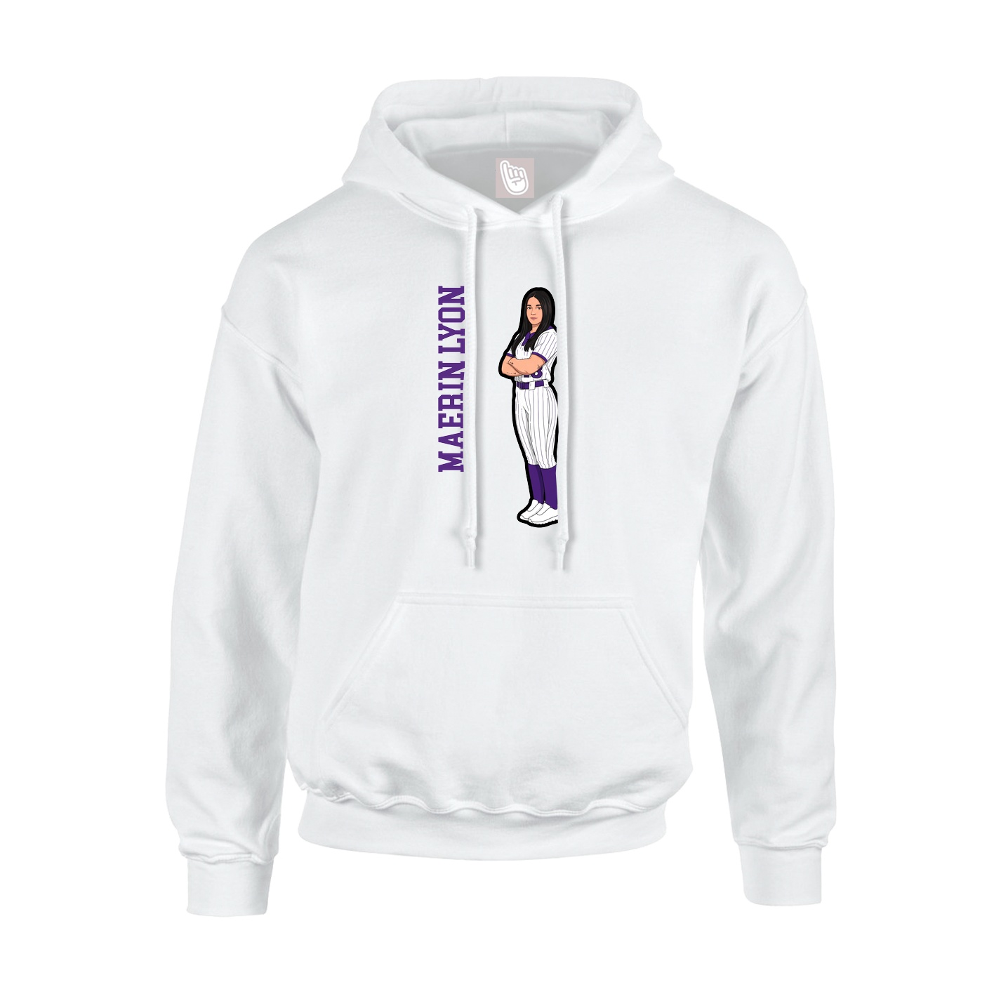 Hoodie — Name Vertical in White