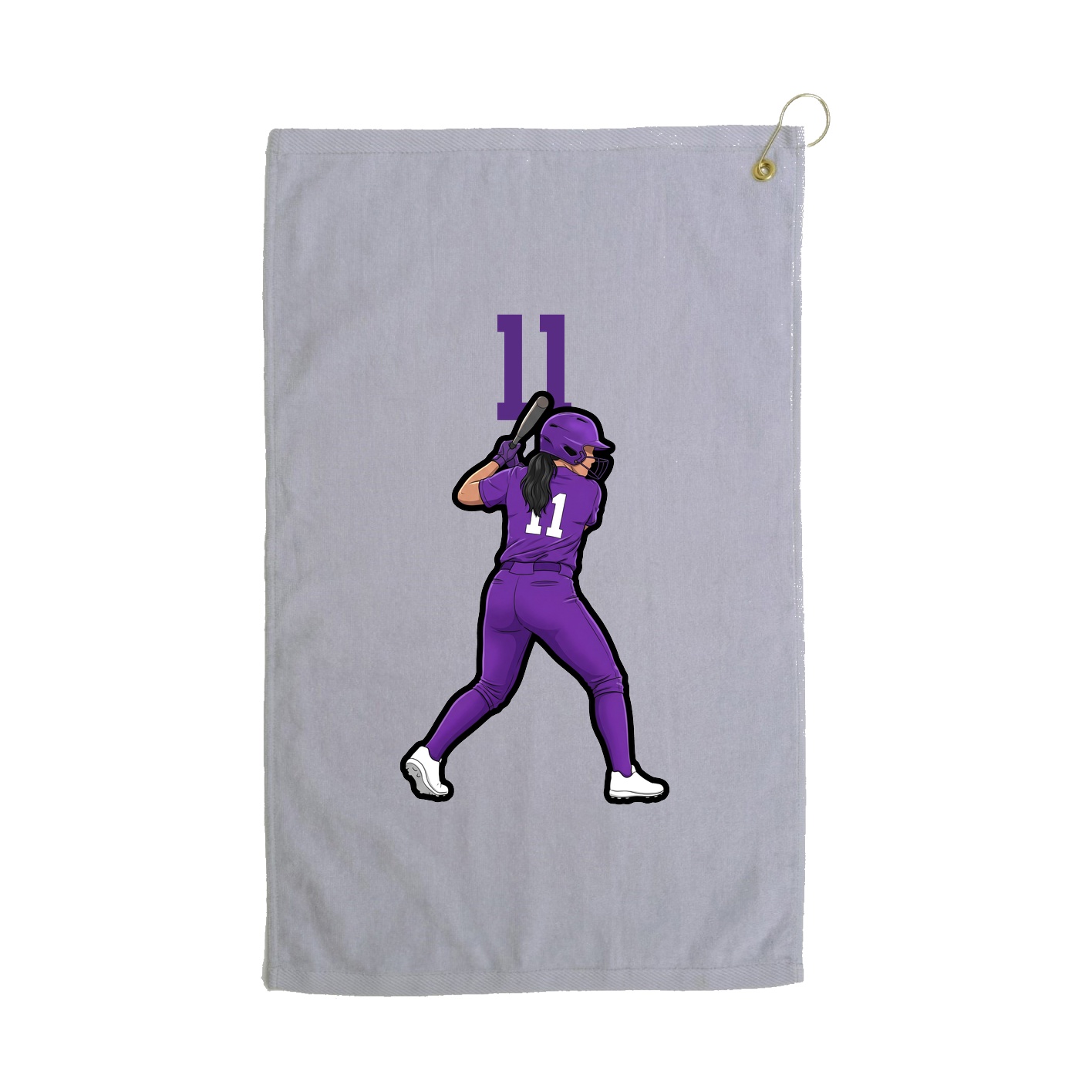 Golf Towel — Number Top in Grey