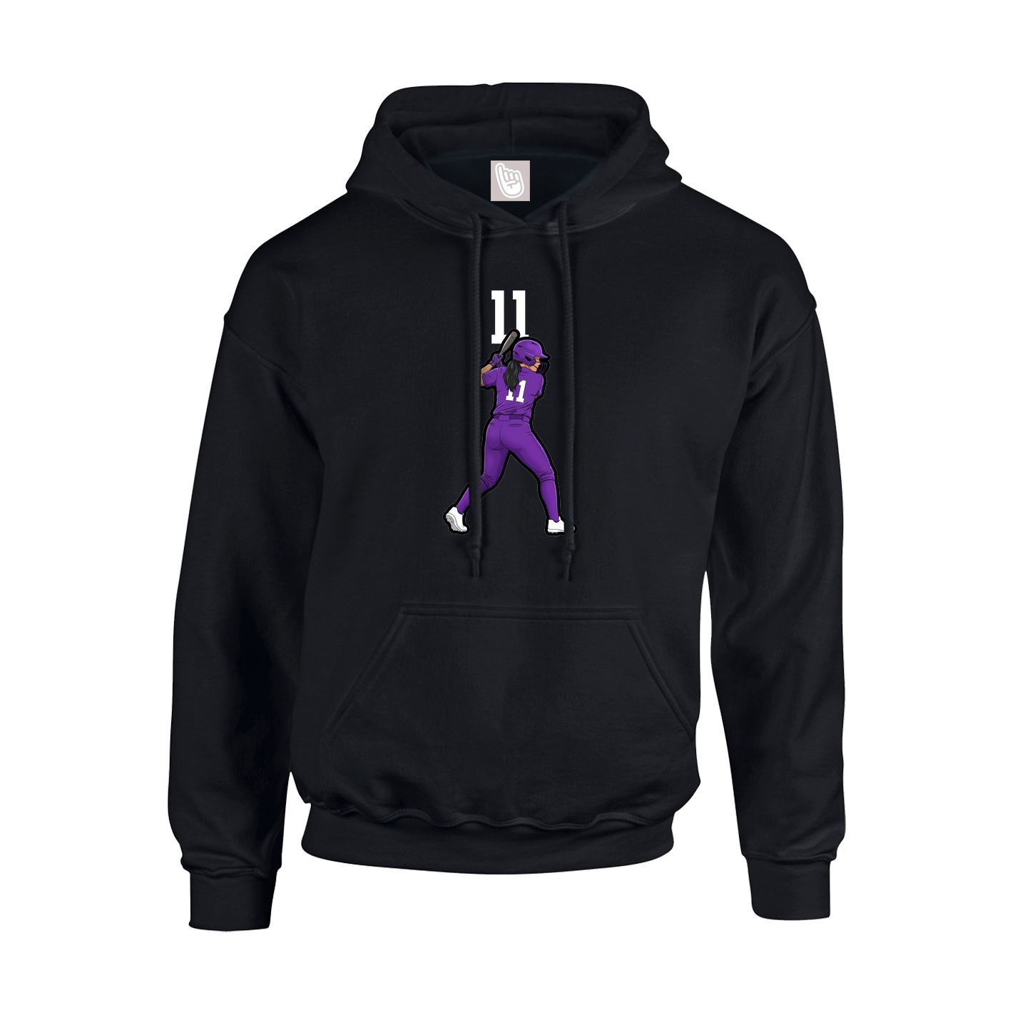 Hoodie — Number Top in Black