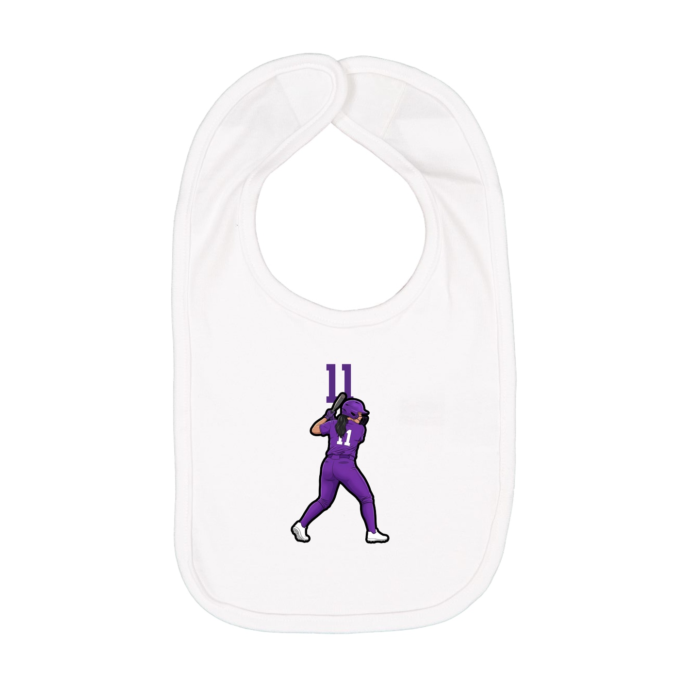 Infant Bib — Number Top in White
