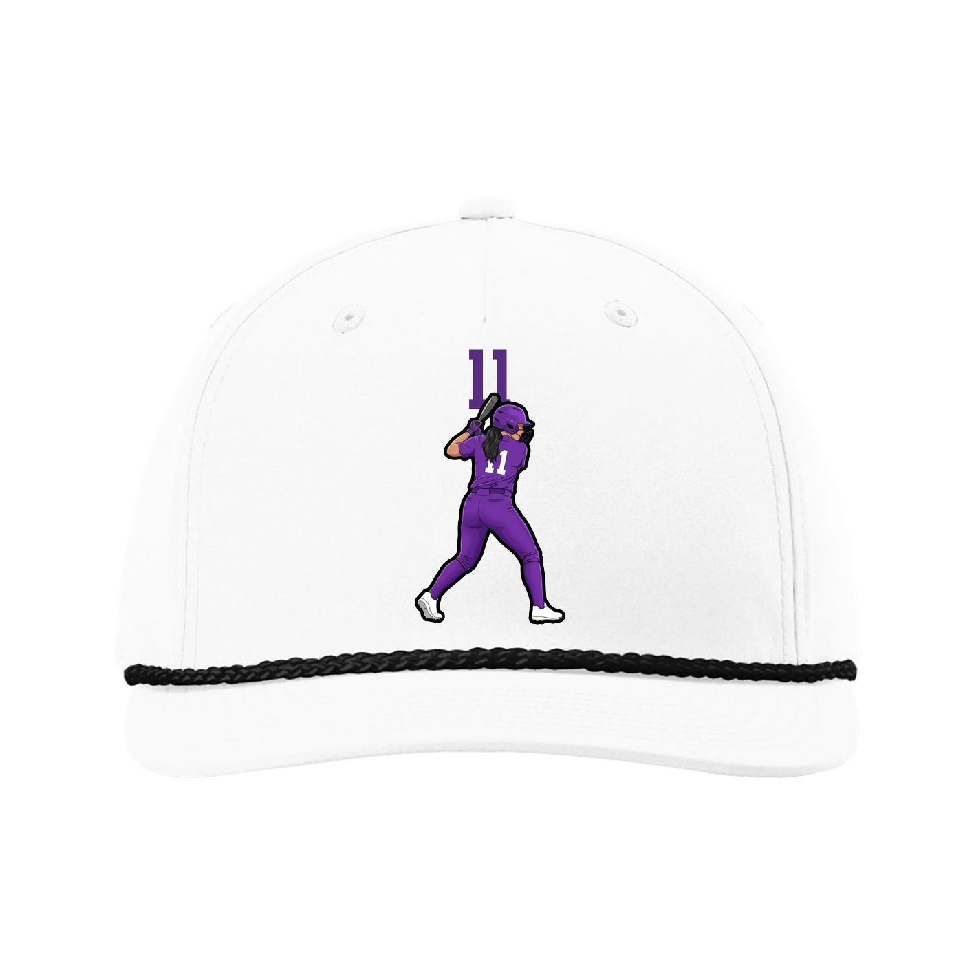 Five-Panel Classic Rope Cap — Number Top in White