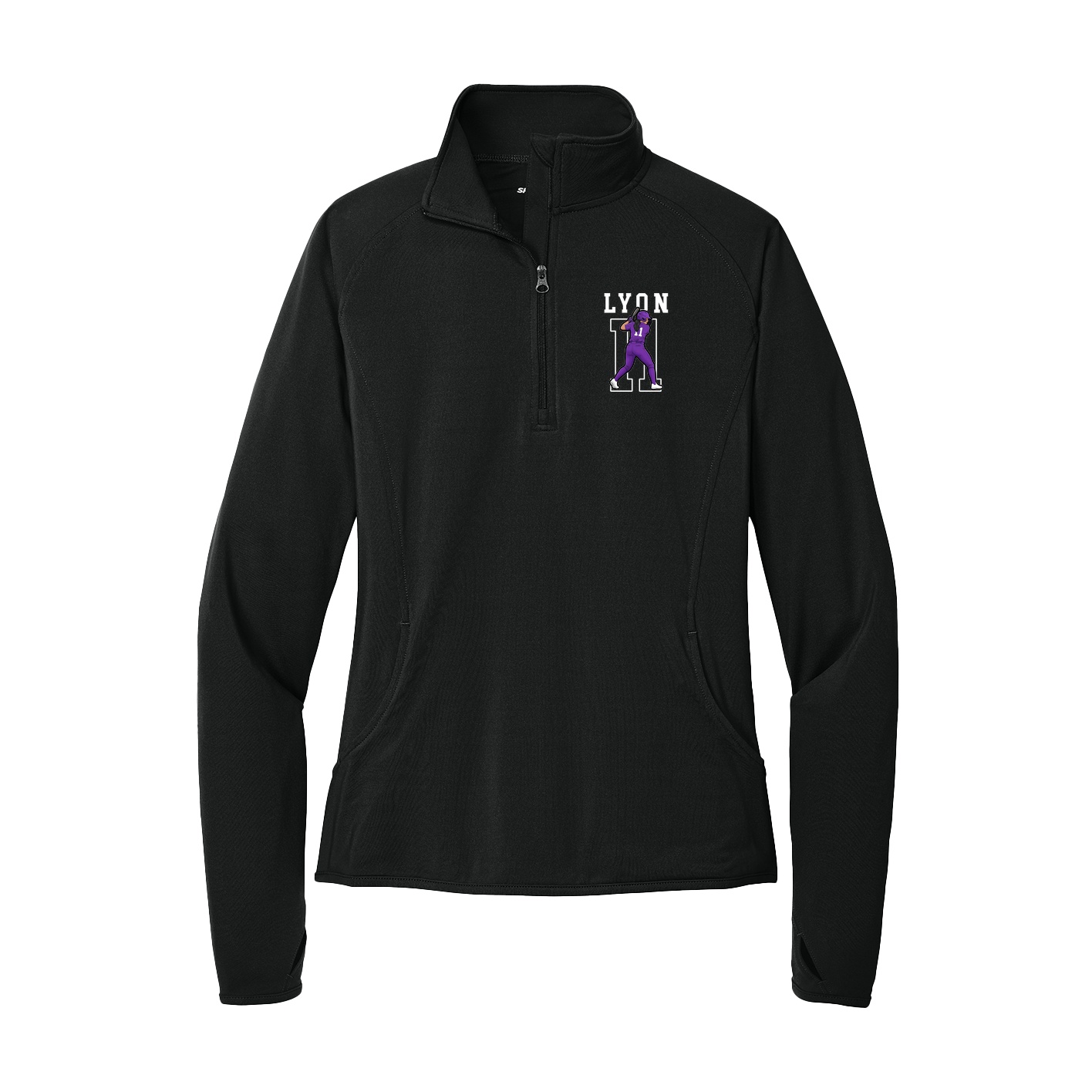 Women's Q-Zip Pullover — Shirsey in Black