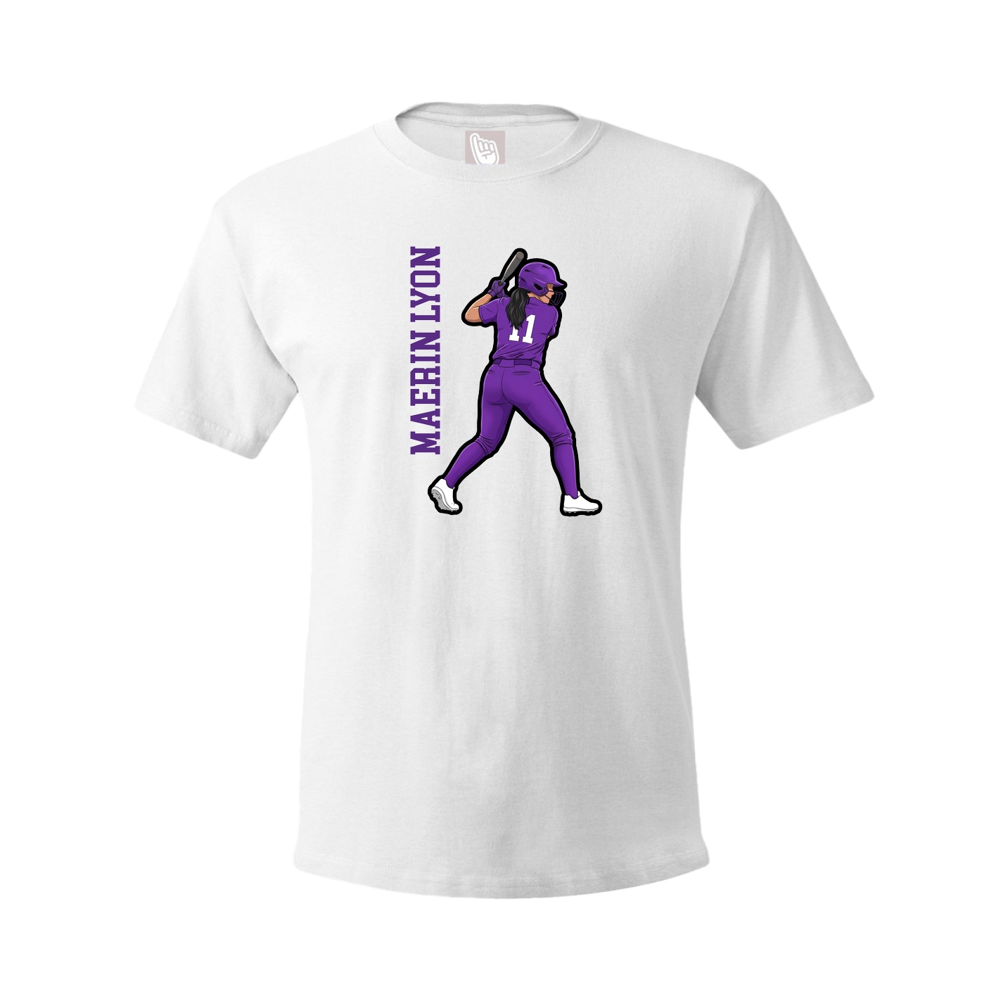 Tee — Name Vertical in White