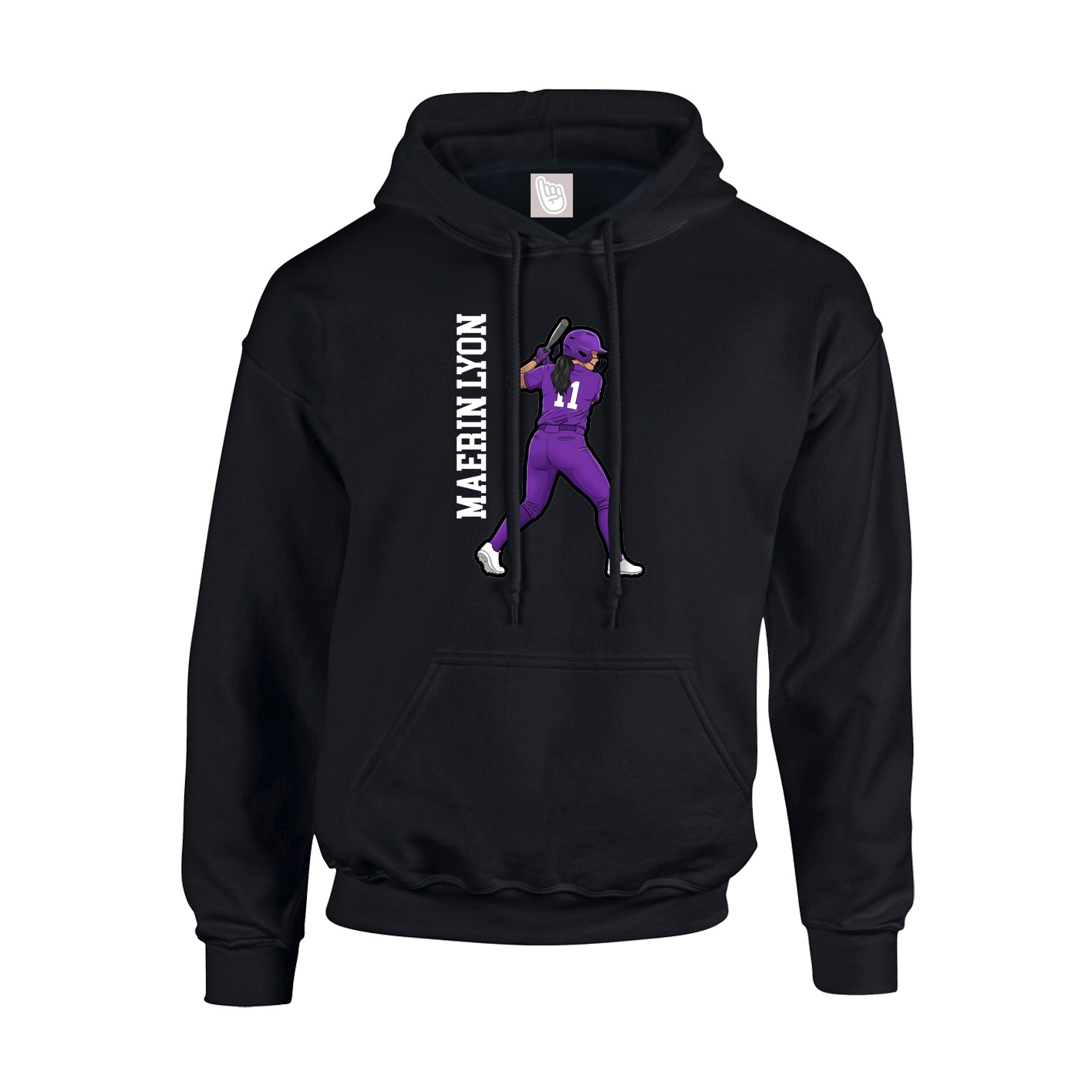 Youth Hoodie — Name Vertical in Black