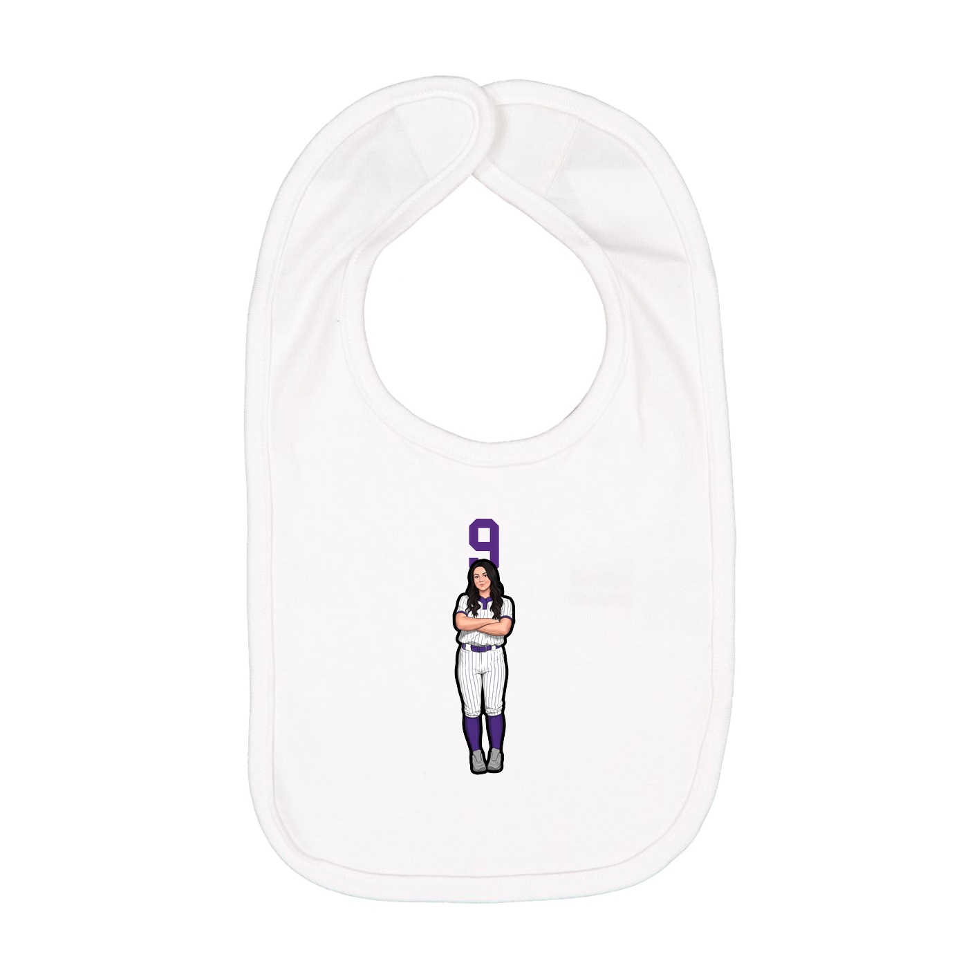 Infant Bib — Number Top in White