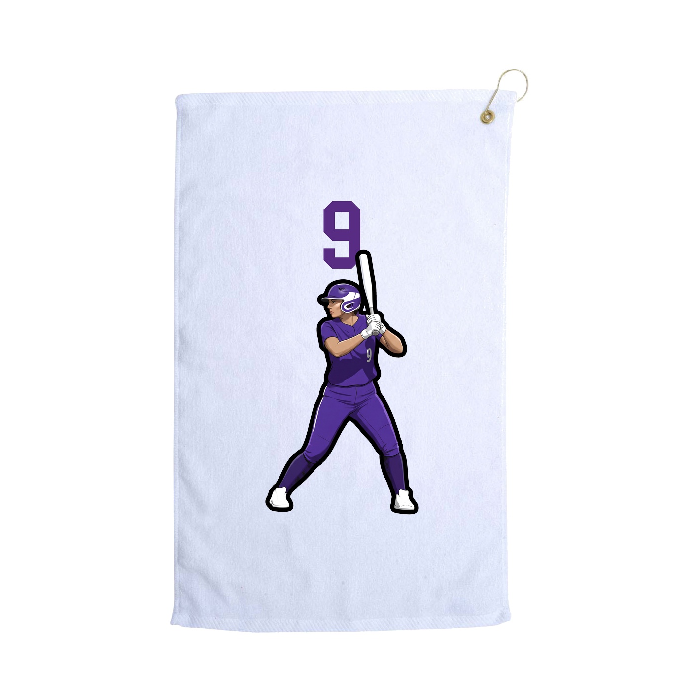 Golf Towel — Number Top in White