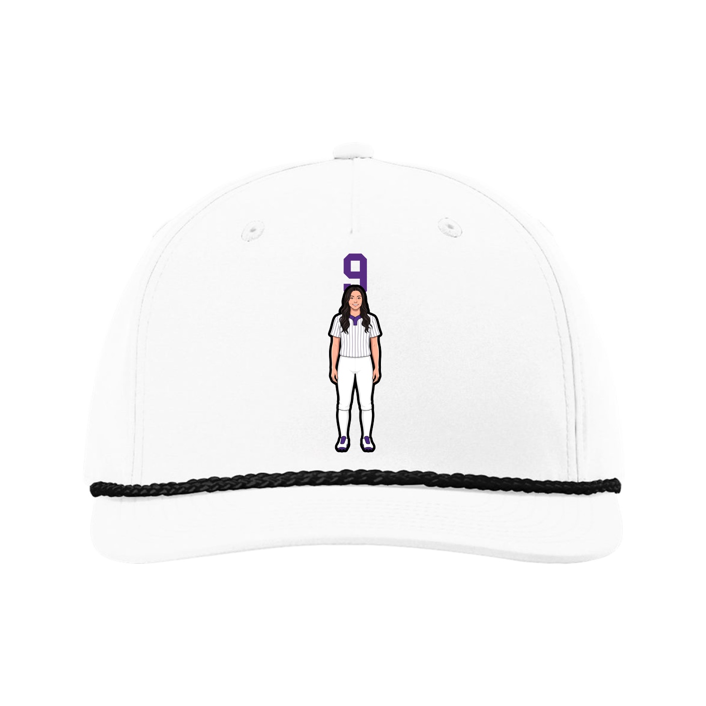 Five-Panel Classic Rope Cap — Number Top in White