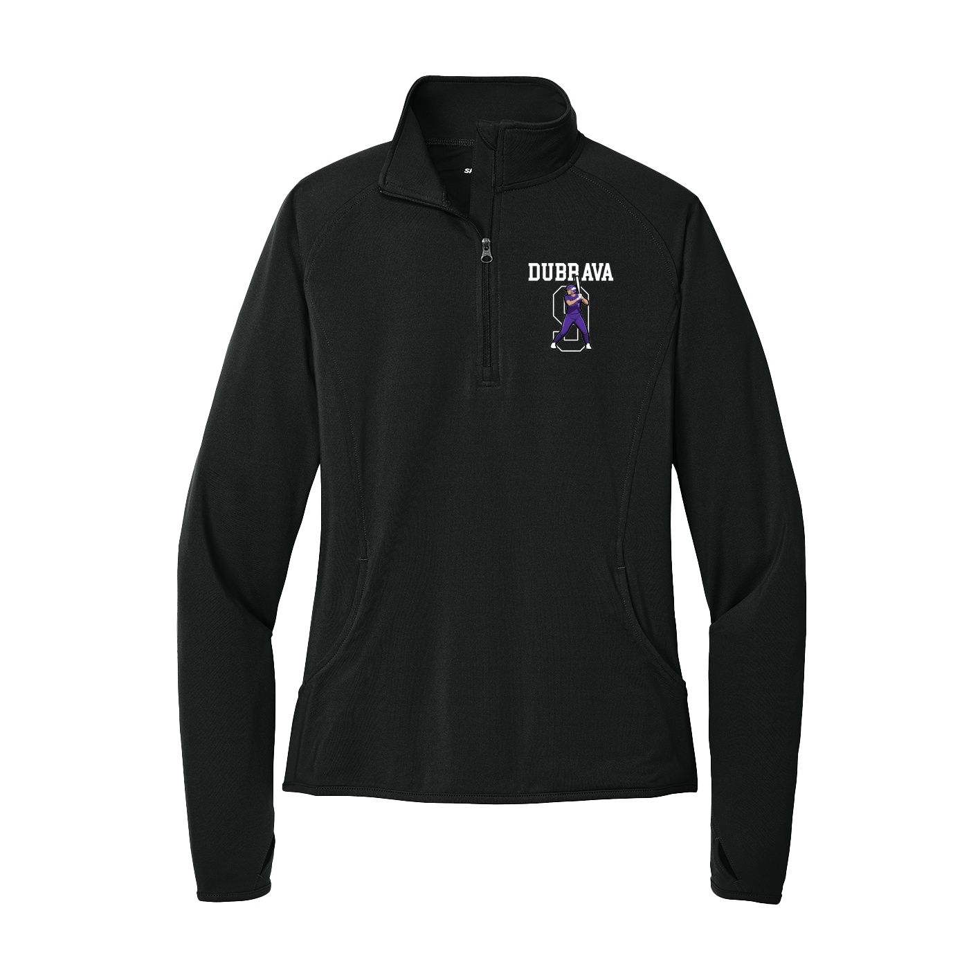 Women's Q-Zip Pullover — Shirsey in Black