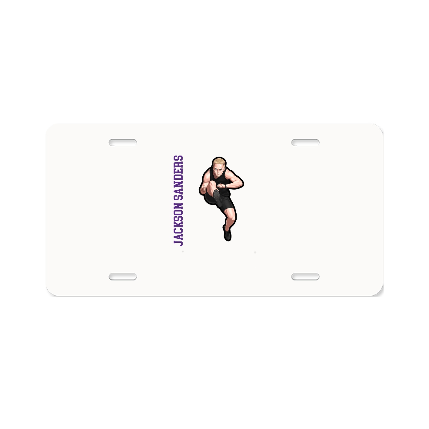 License Plate — Name Vertical in Classic