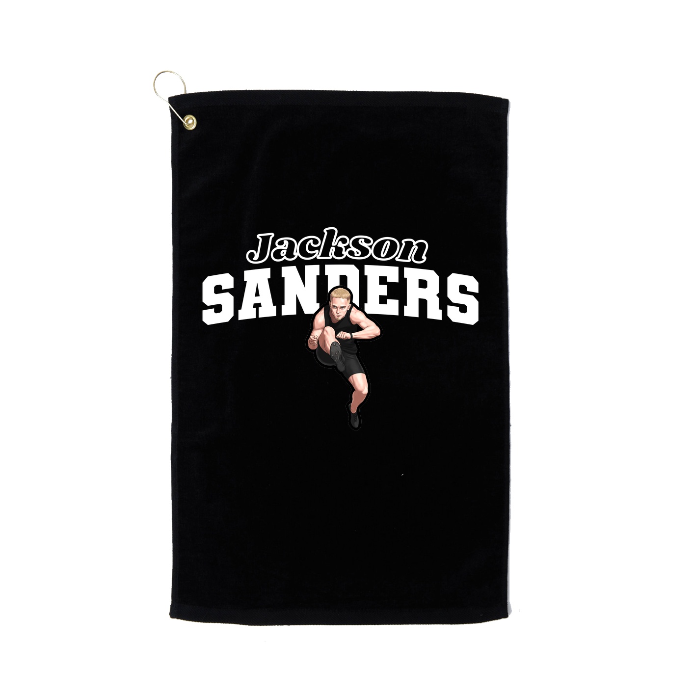 Golf Towel — Name Arch in Black
