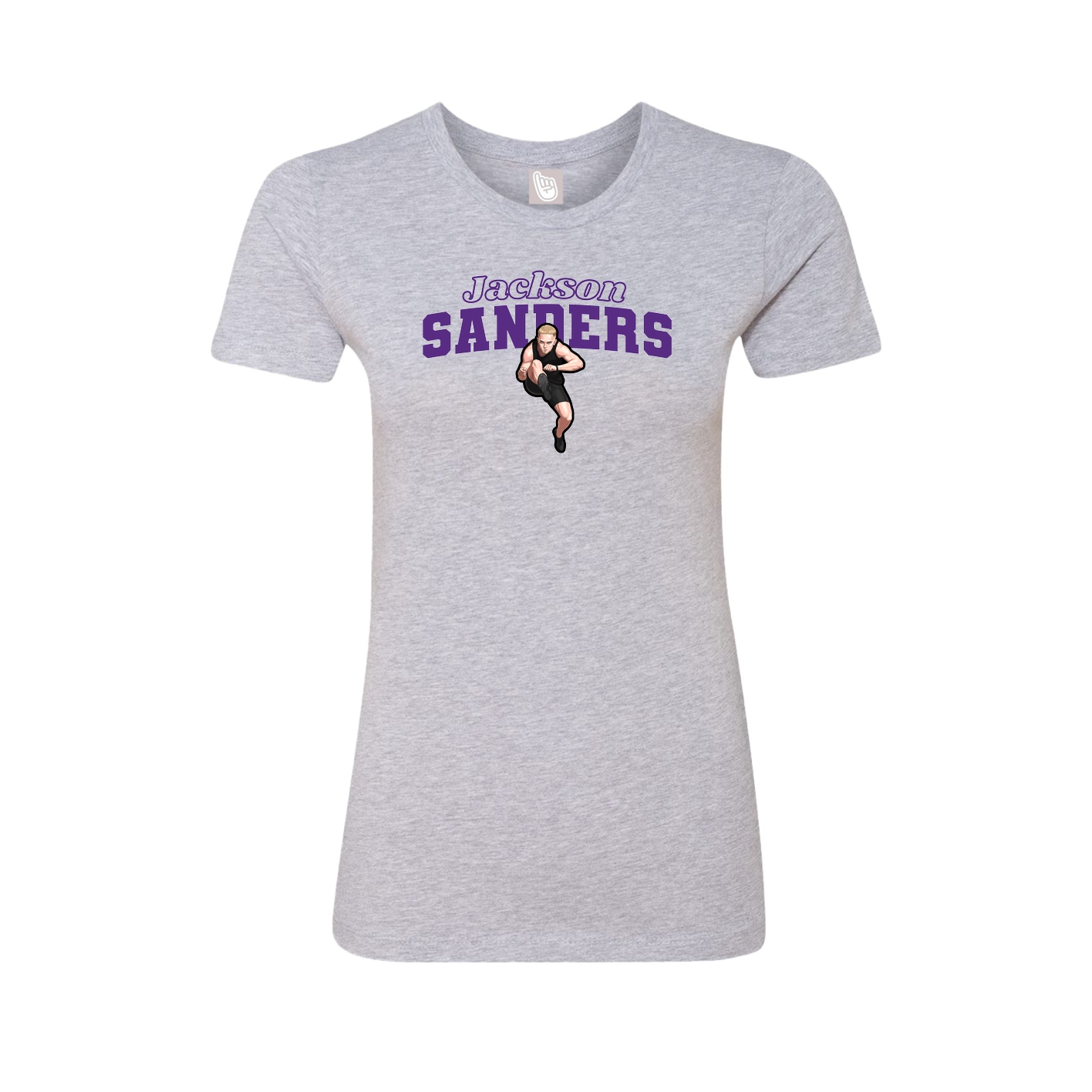 Fitted Women's Tee — Name Arch in Grey