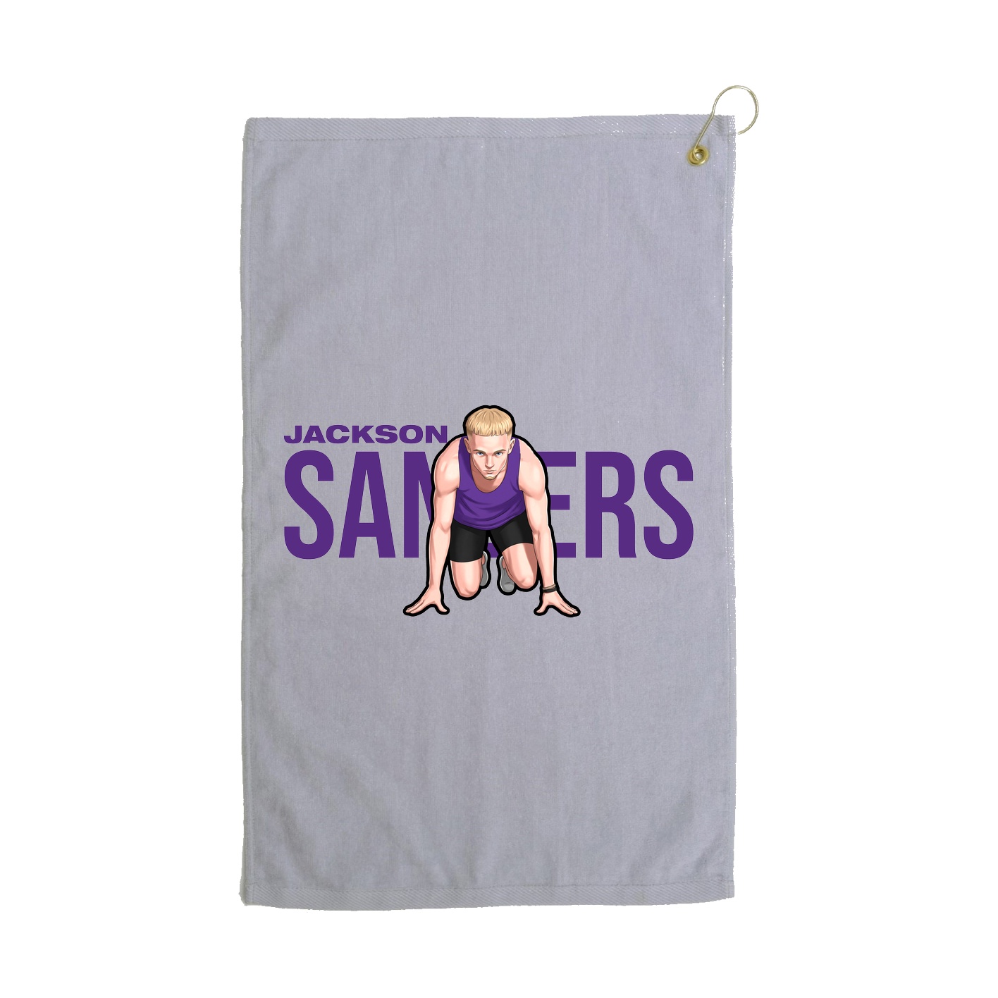Golf Towel — Player Name in Grey