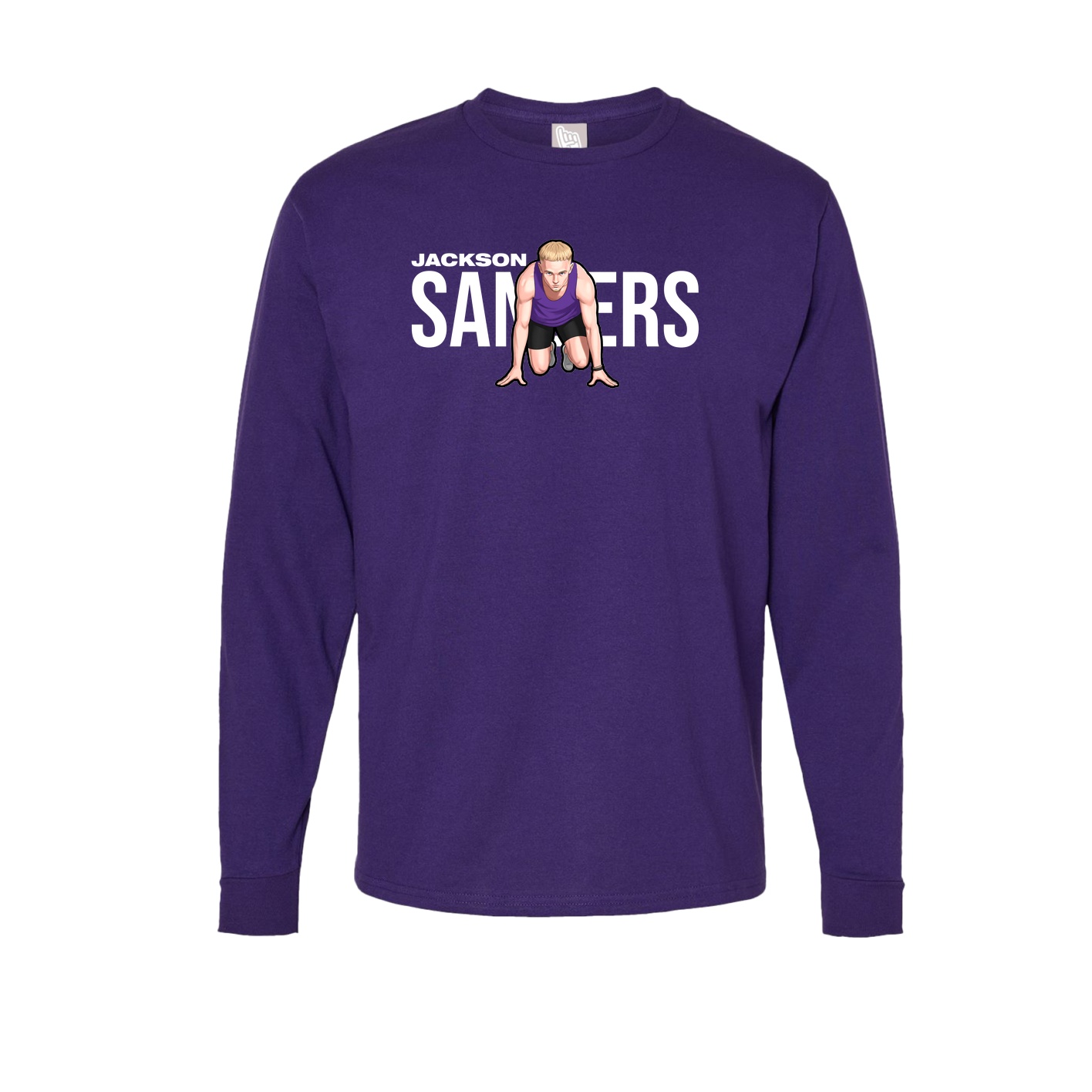 Long Sleeve Tee — Player Name in Purple