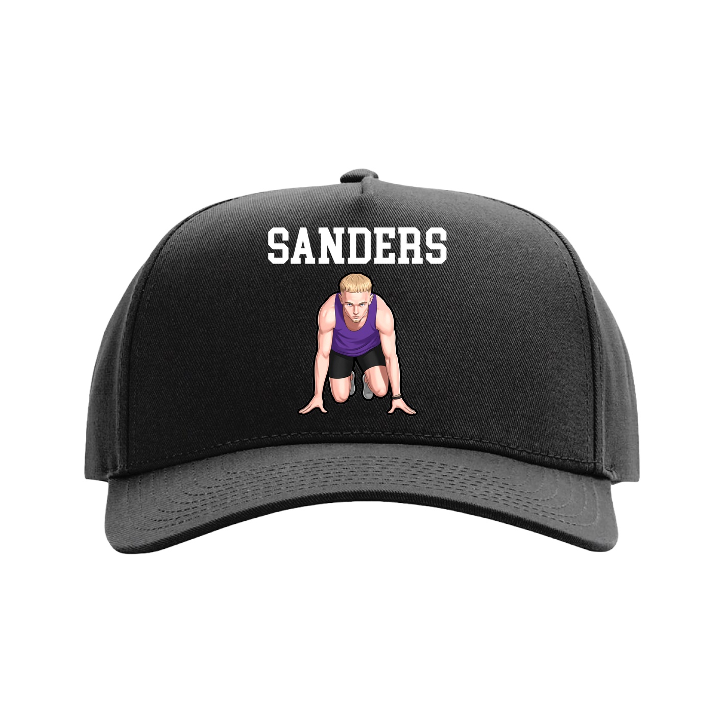 Full Fabric Five-Panel Champ Cap — Shirsey in Black