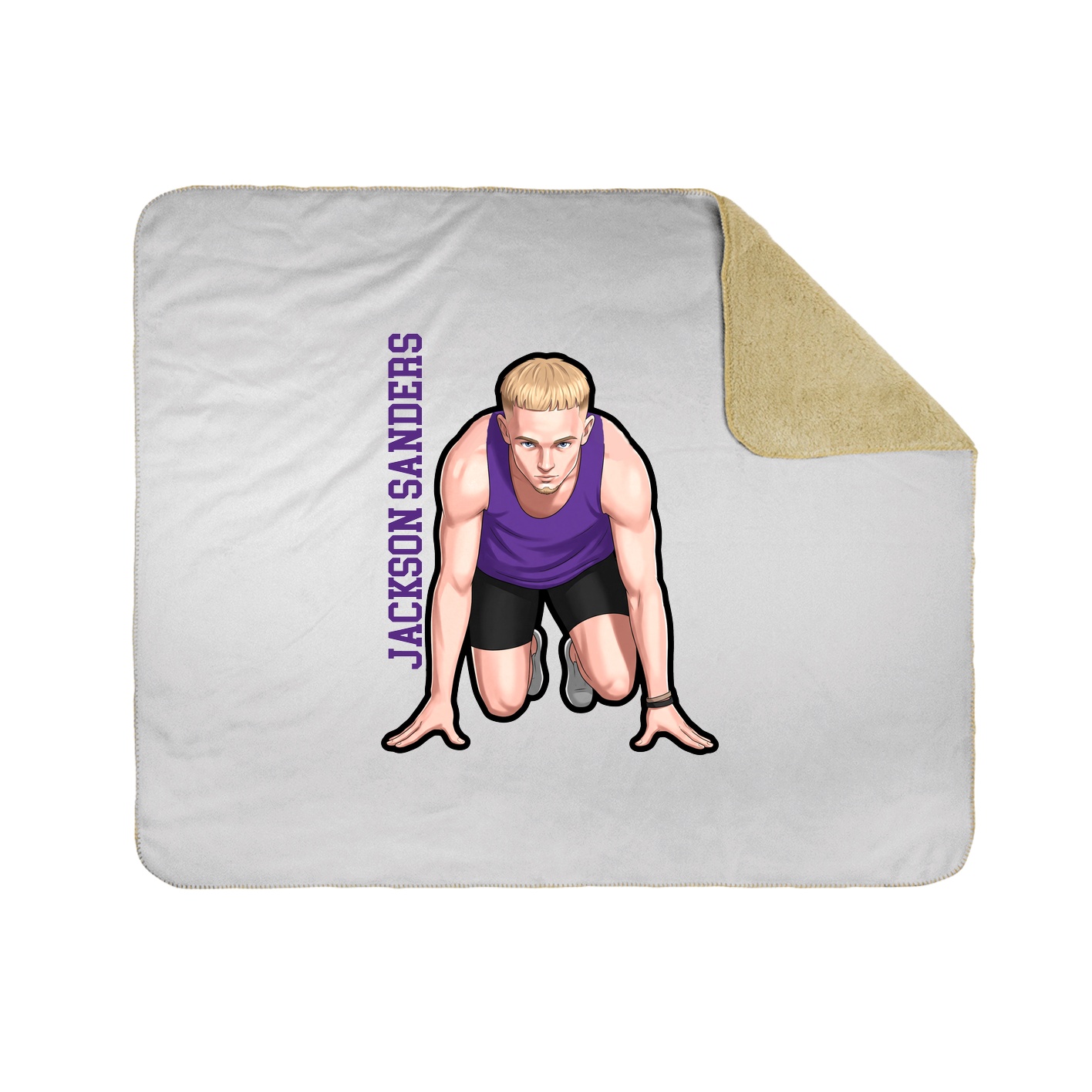 Throw Blanket — Name Vertical in White