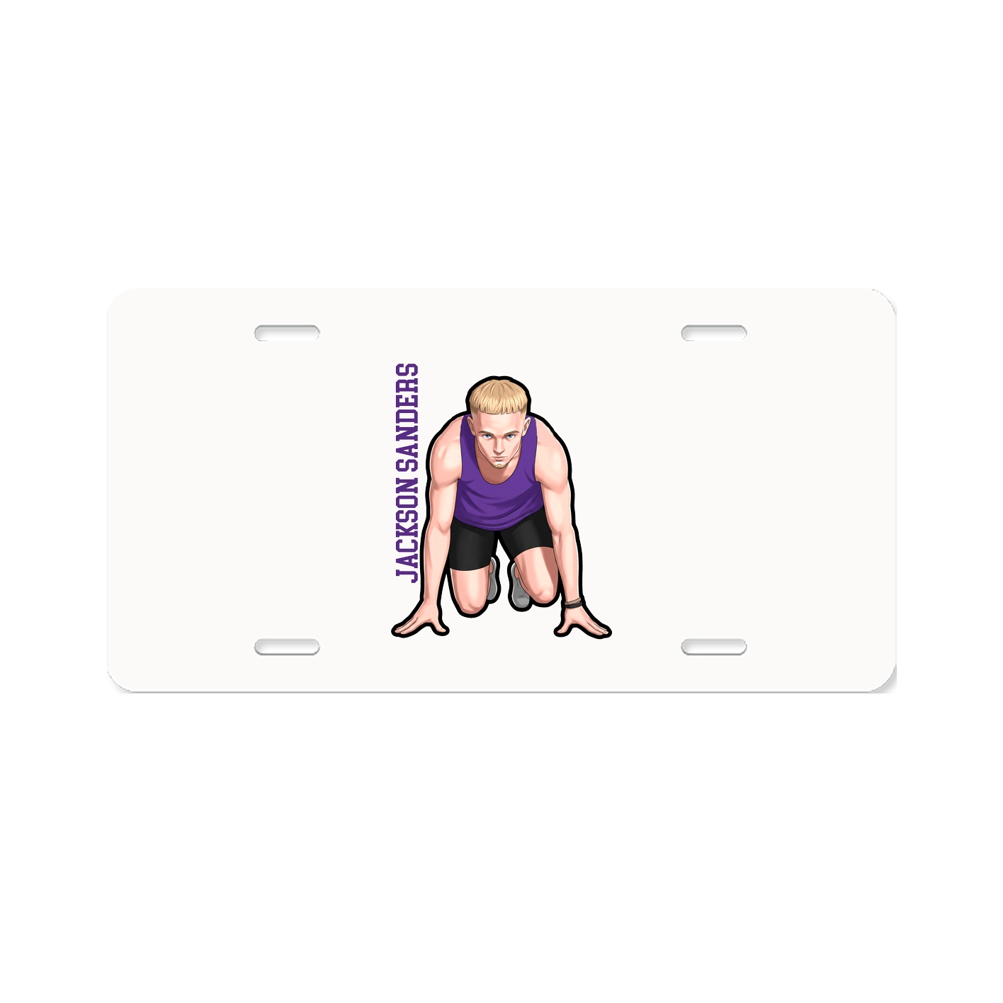 License Plate — Name Vertical in Classic