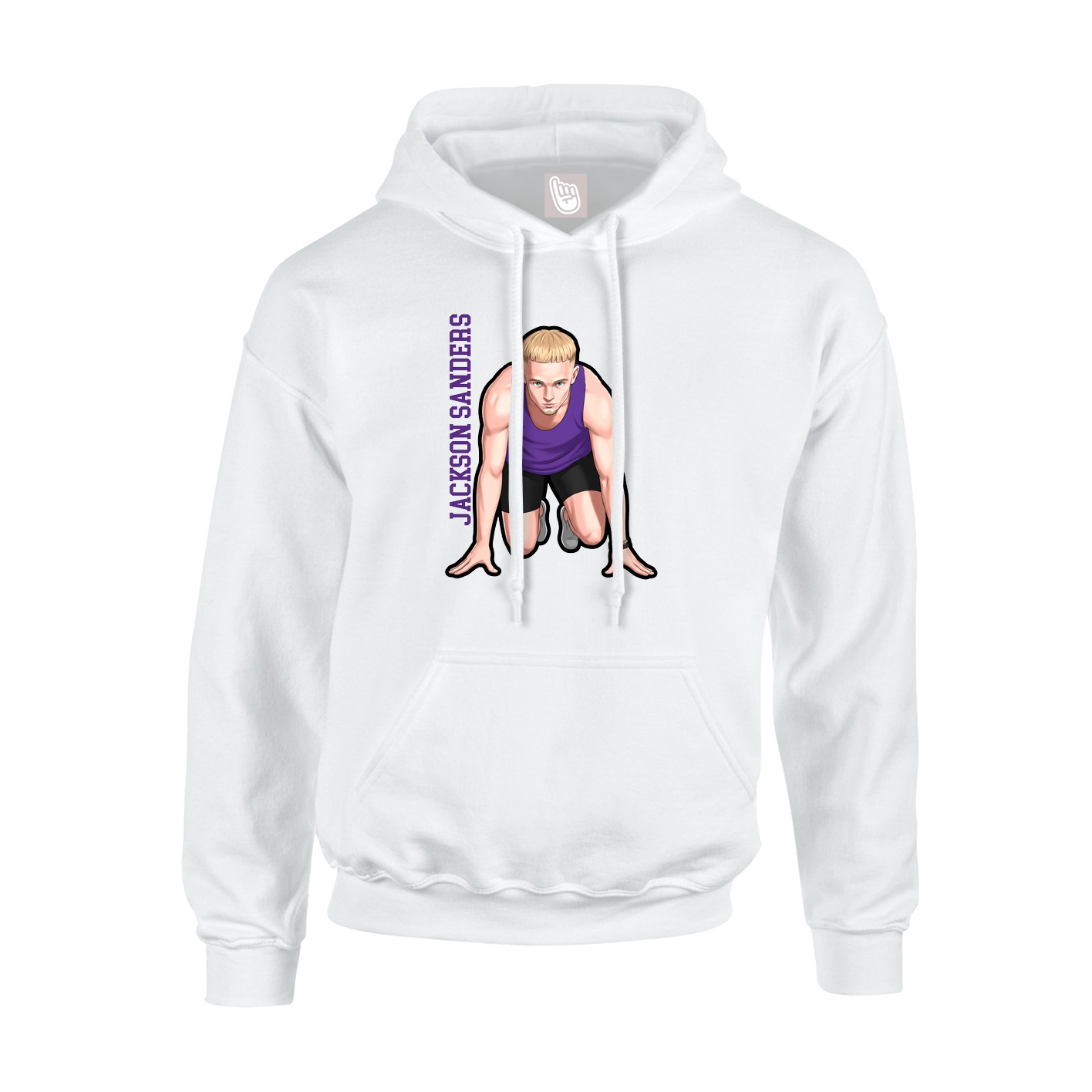 Hoodie — Name Vertical in White