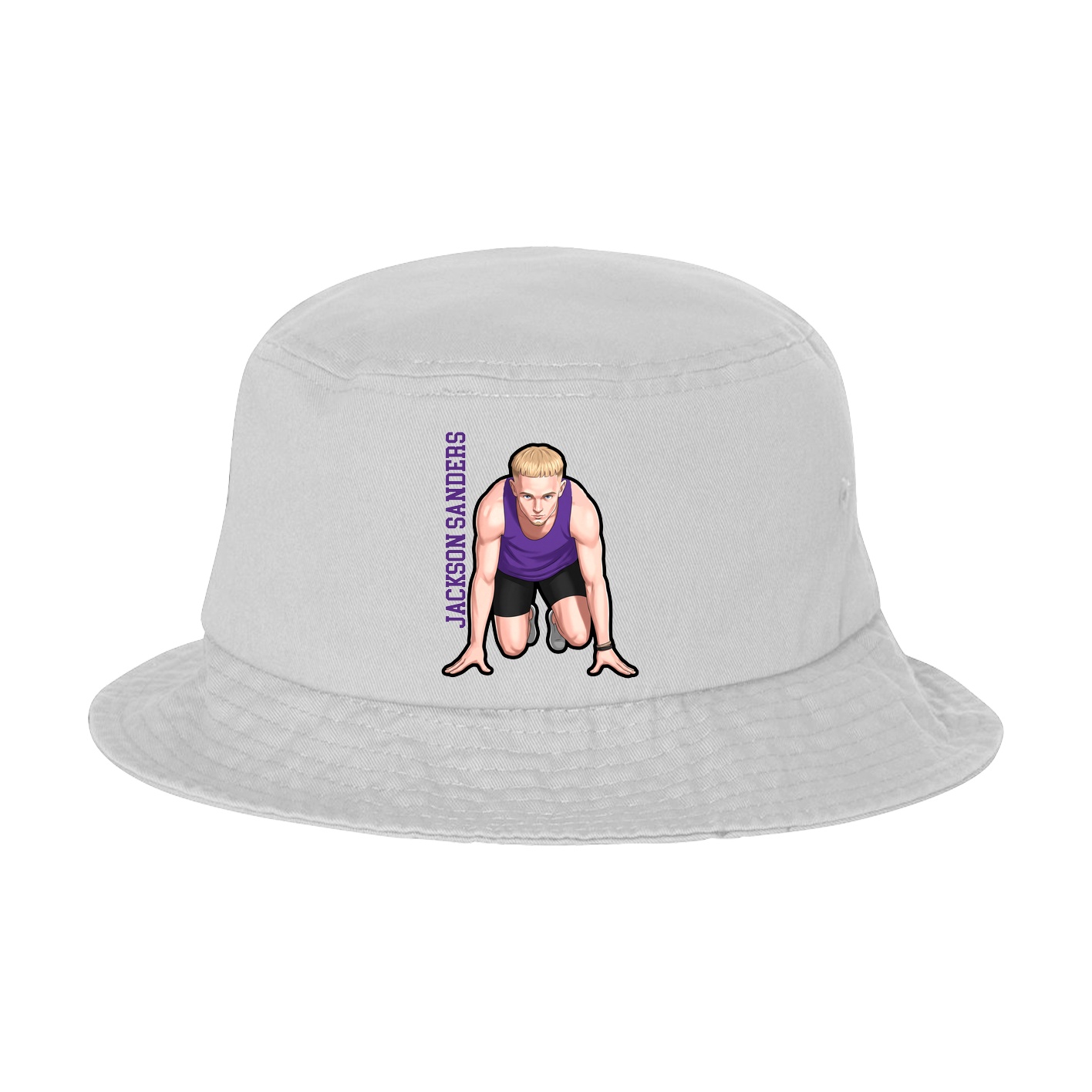 Bucket Cap — Name Vertical in White