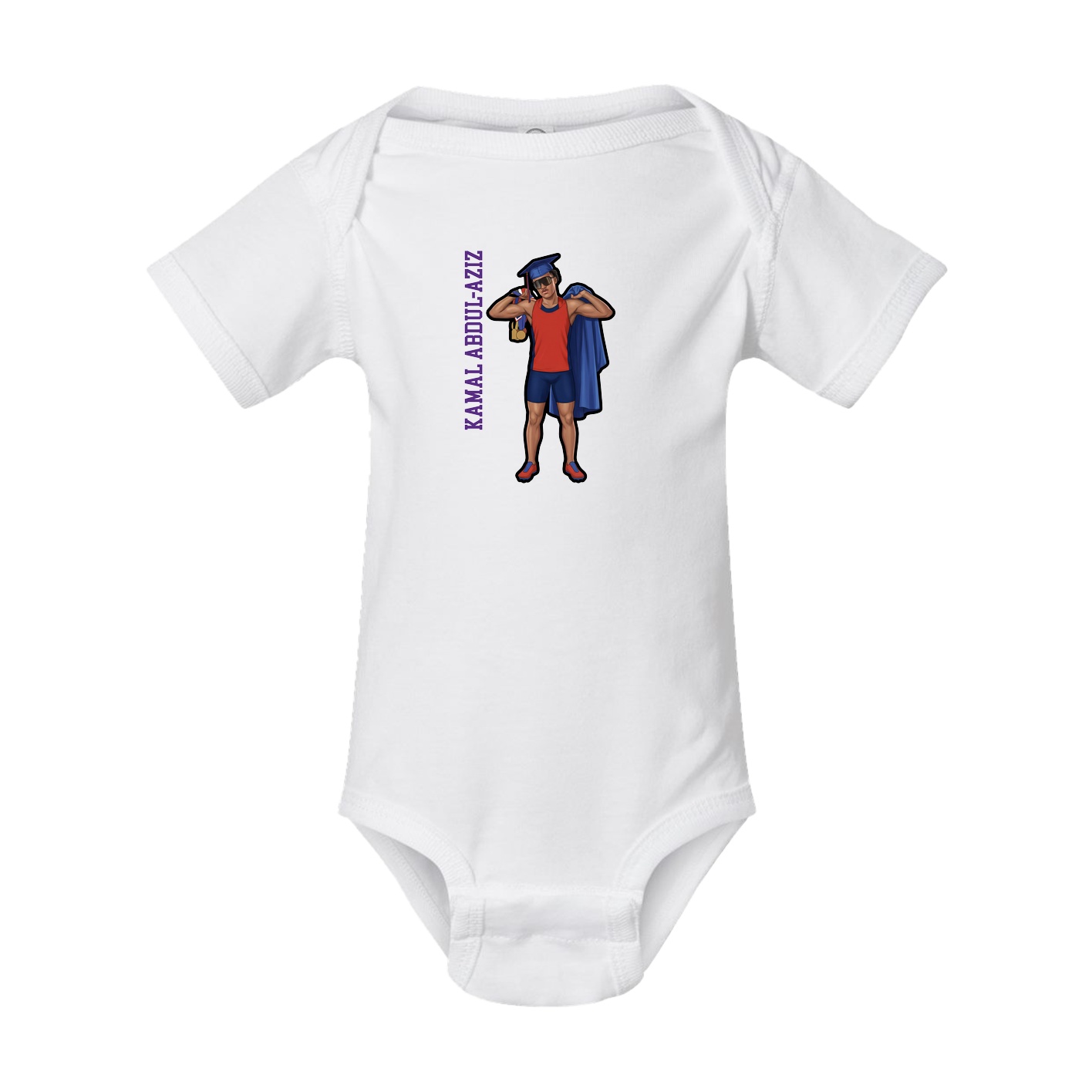 Baby Onesie — Name Vertical in White