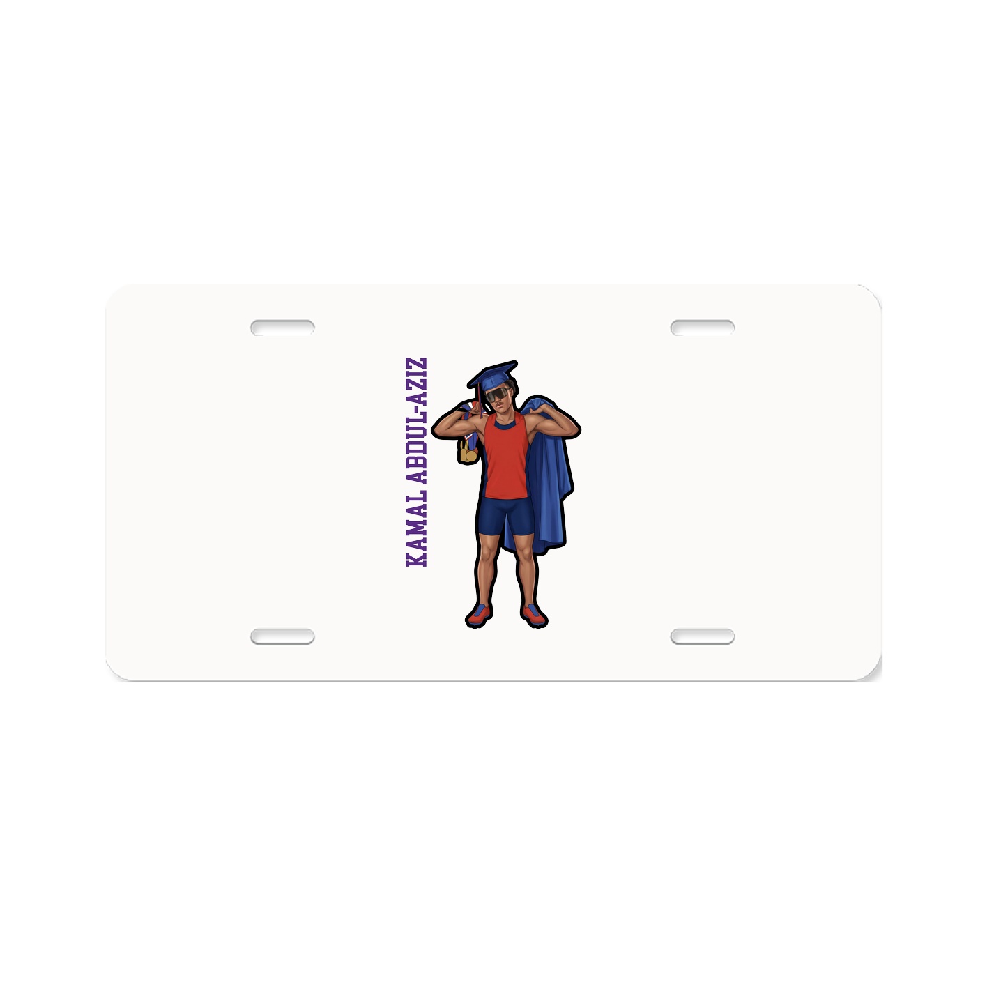 License Plate — Name Vertical in Classic