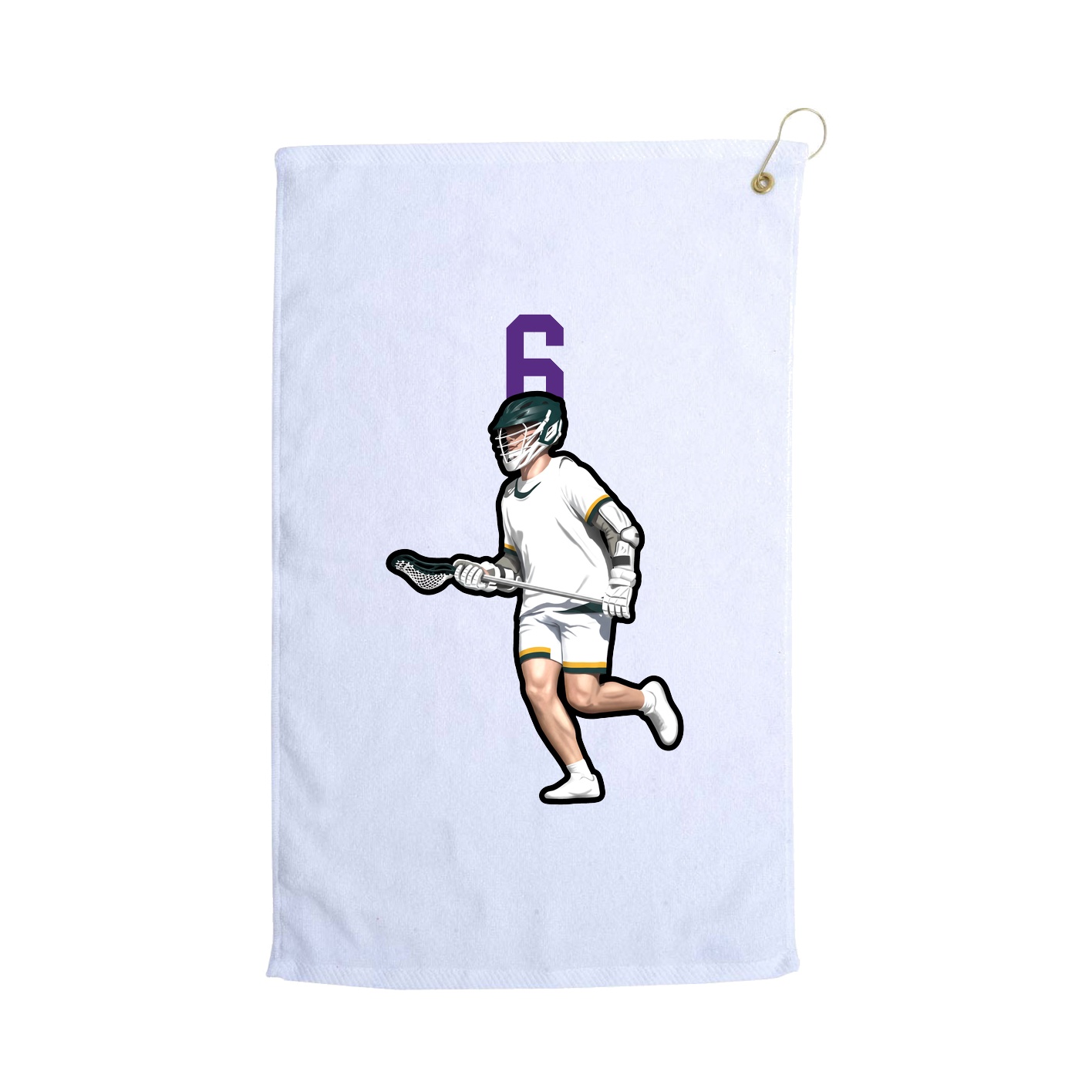 Golf Towel — Number Top in White