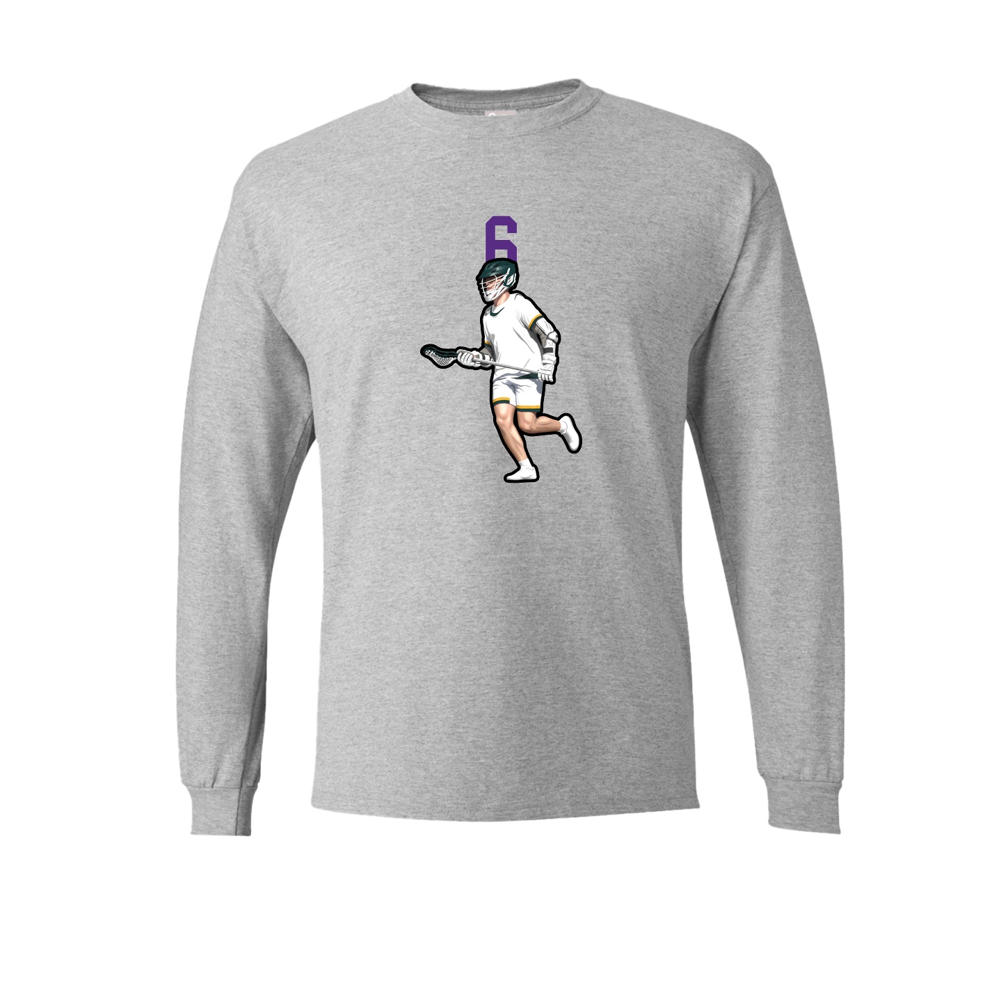 Long Sleeve Tee — Number Top in Grey