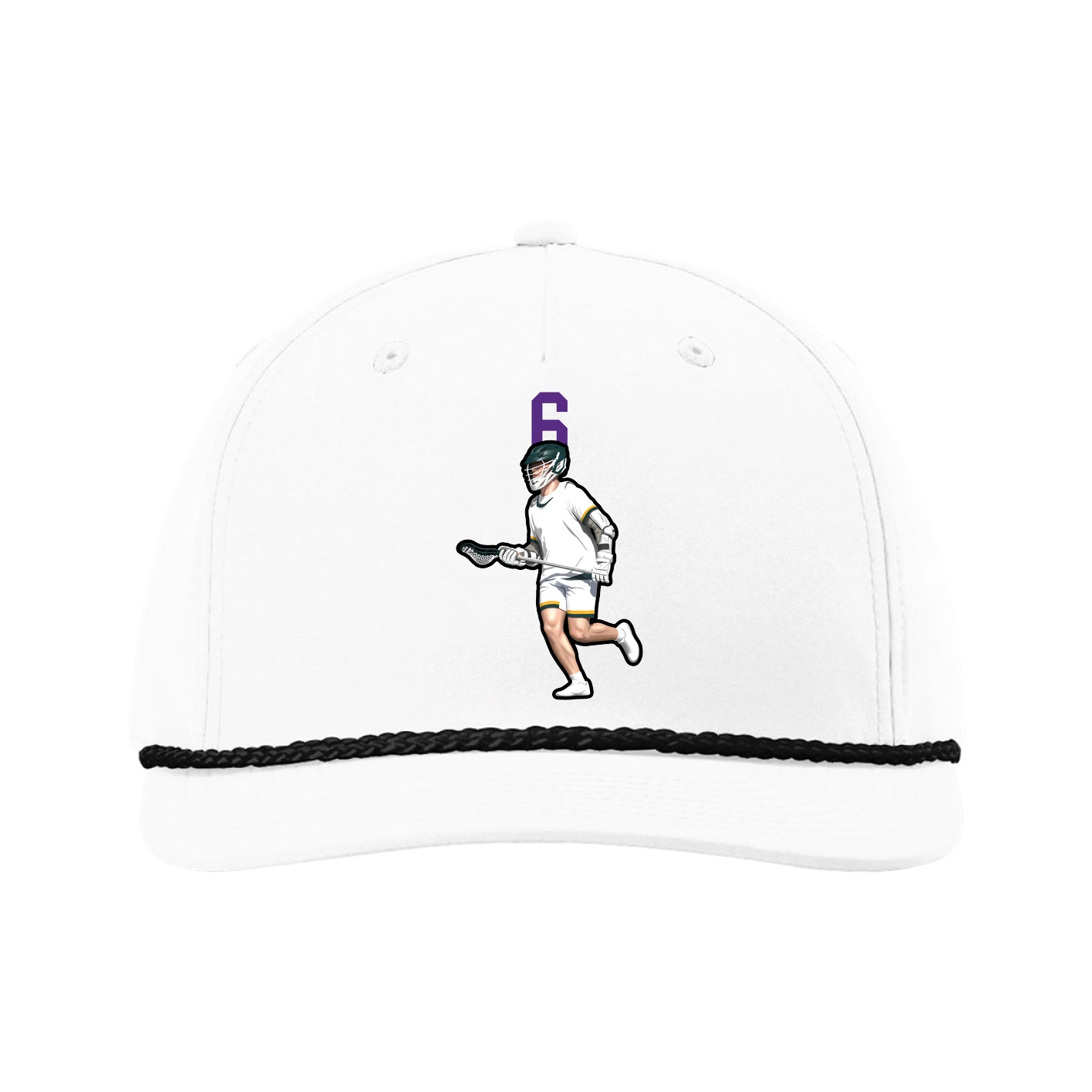 Five-Panel Classic Rope Cap — Number Top in White