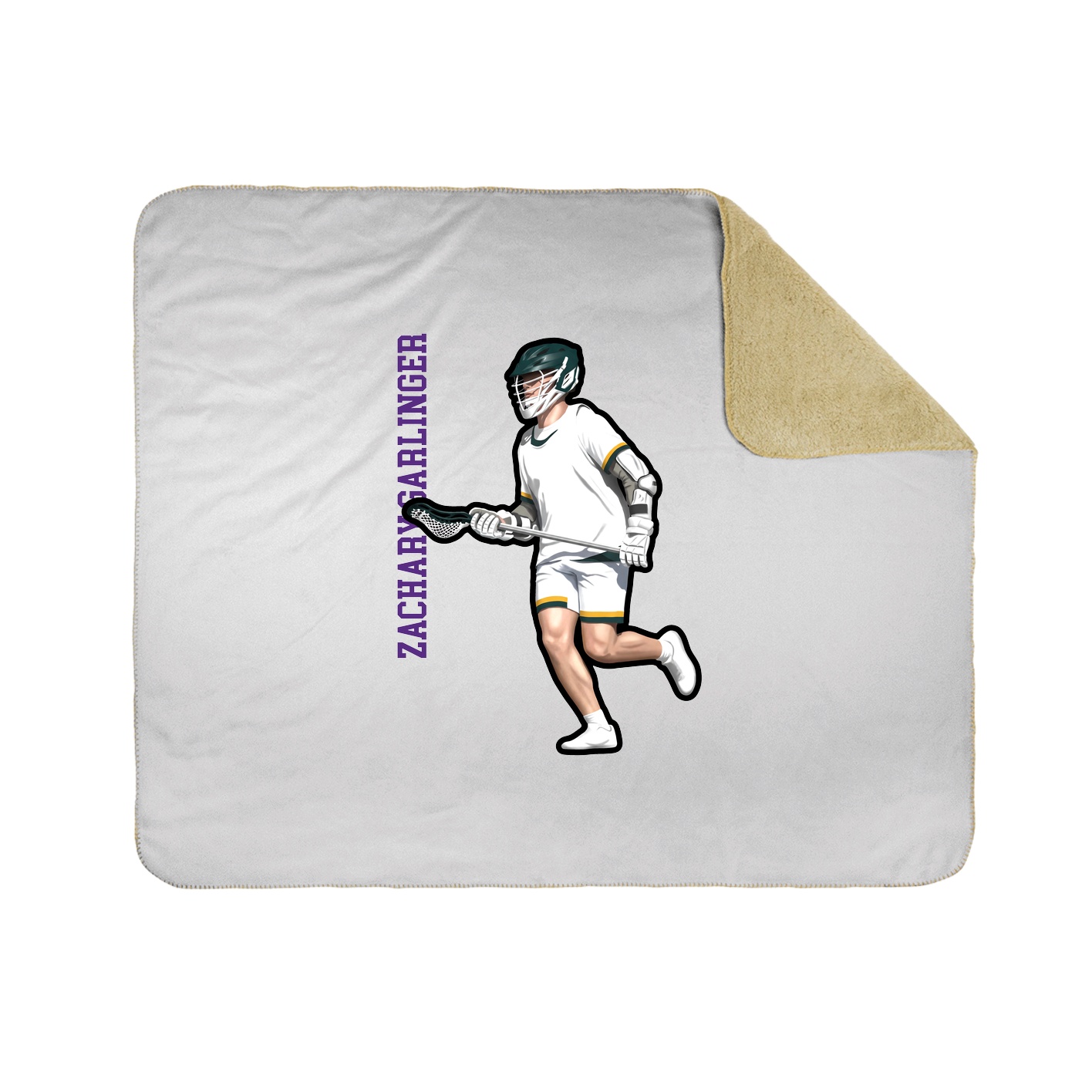 Throw Blanket — Name Vertical in White