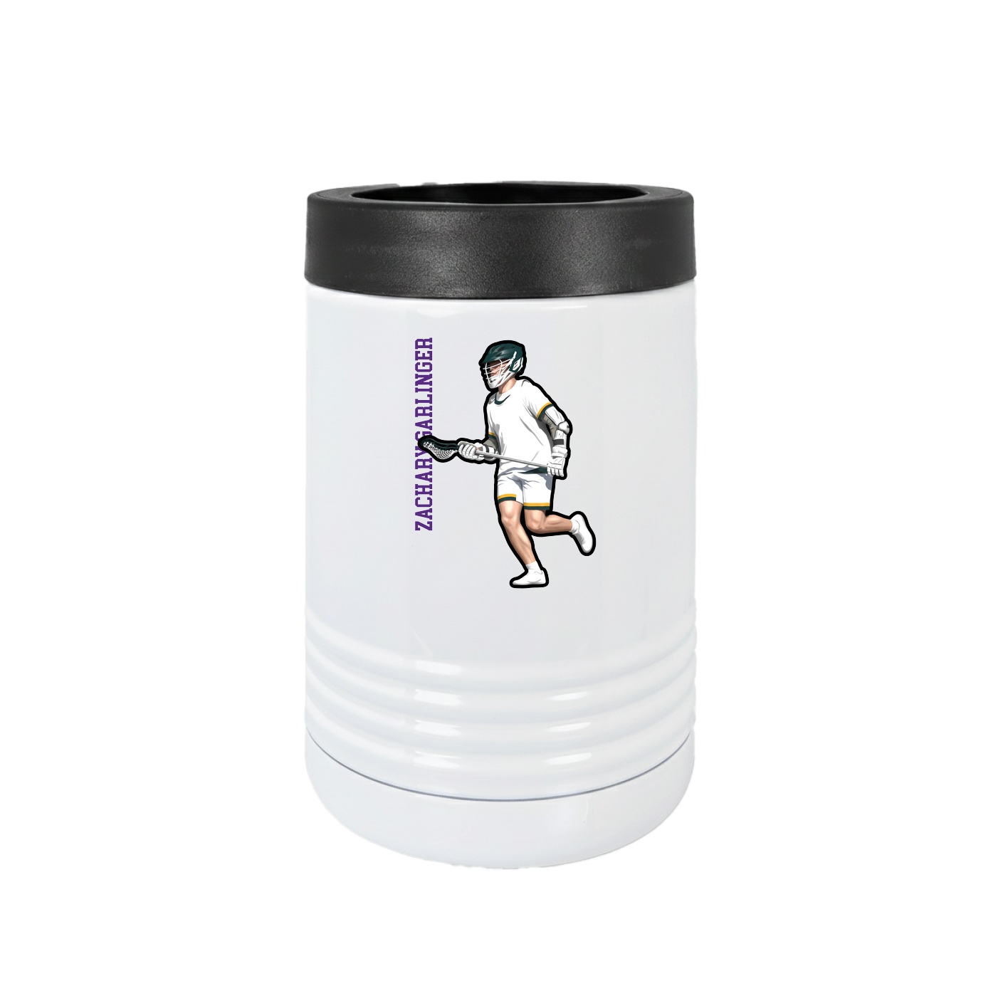 Beverage Holder — Name Vertical in White