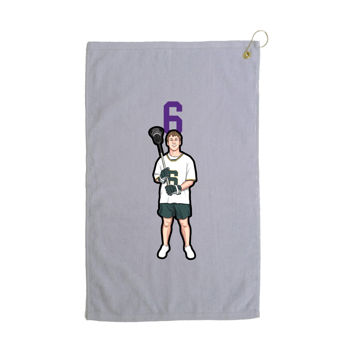 Golf Towel — Number Top in Grey