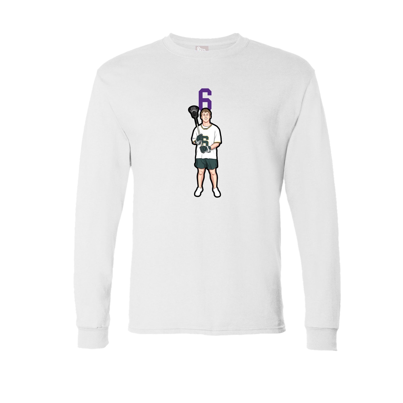 Long Sleeve Tee — Number Top in White