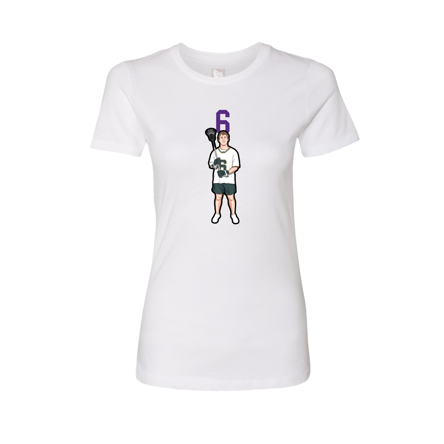 Fitted Women's Tee — Number Top in White