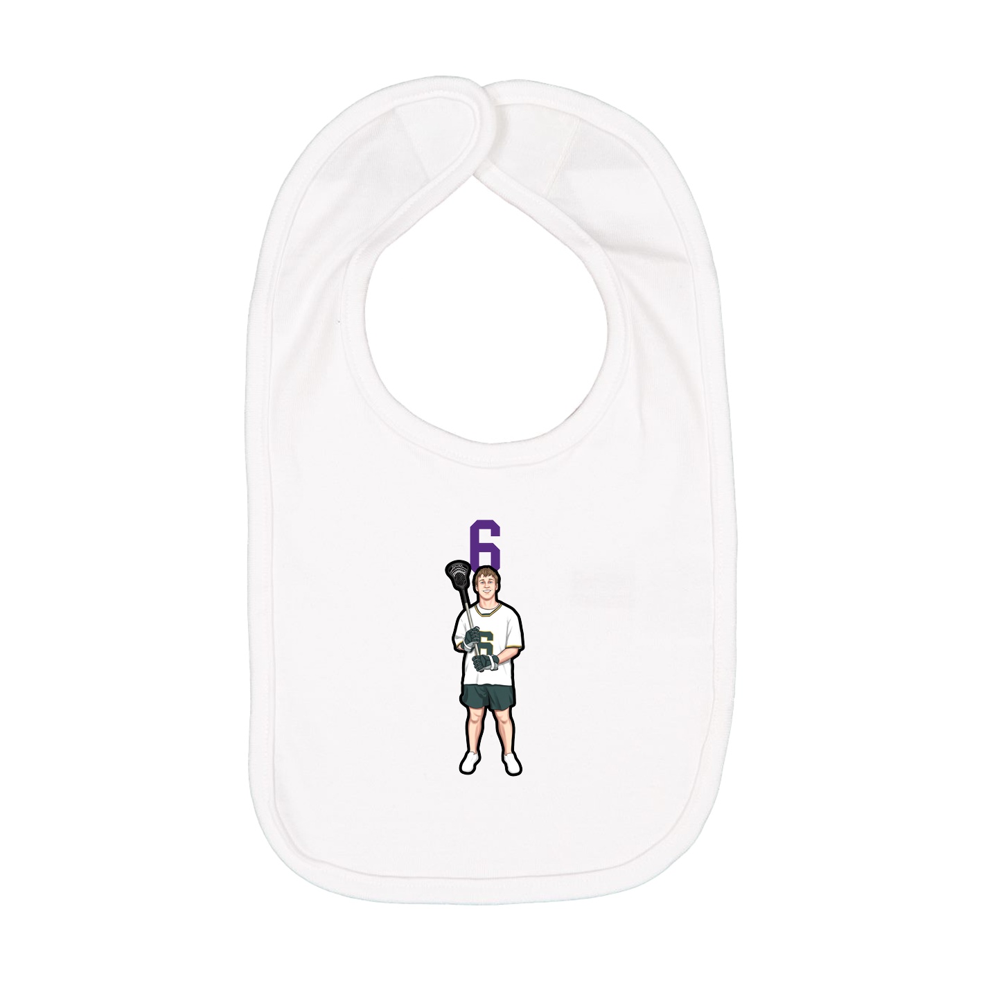 Infant Bib — Number Top in White