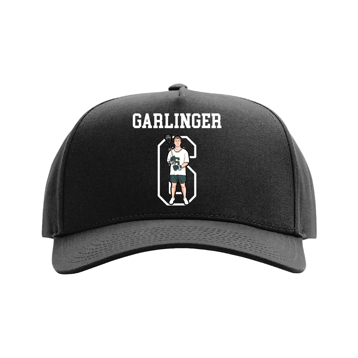 Full Fabric Five-Panel Champ Cap — Shirsey in Black