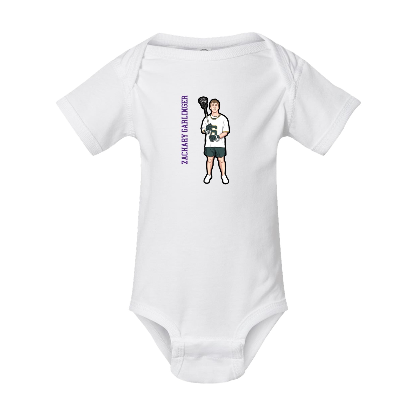 Baby Onesie — Name Vertical in White