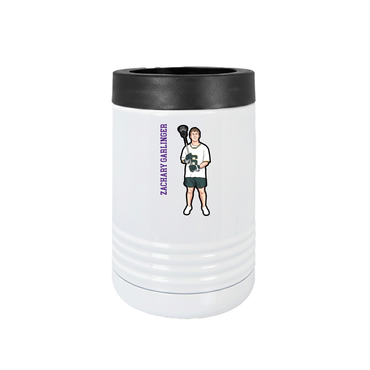 Beverage Holder — Name Vertical in White