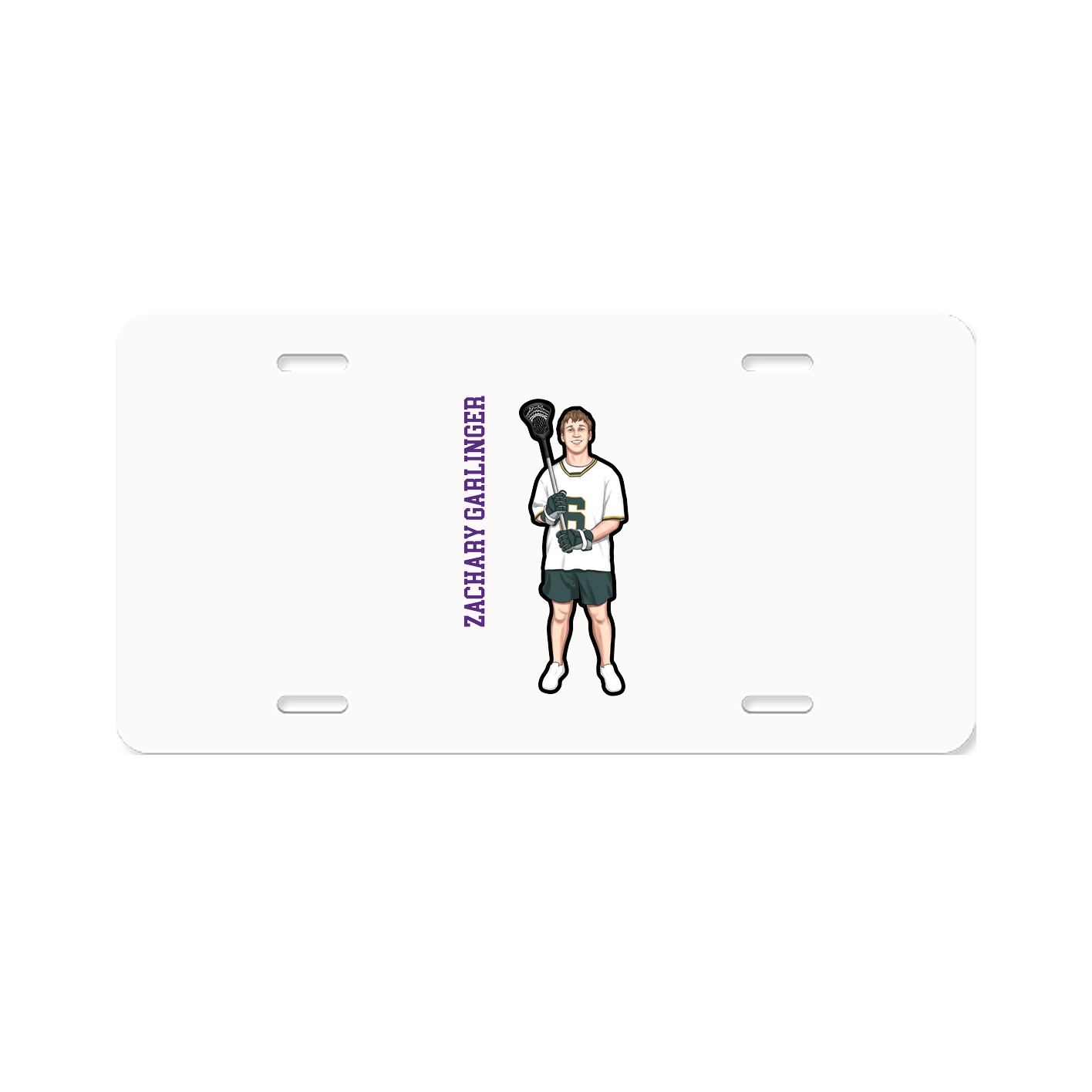 License Plate — Name Vertical in Classic