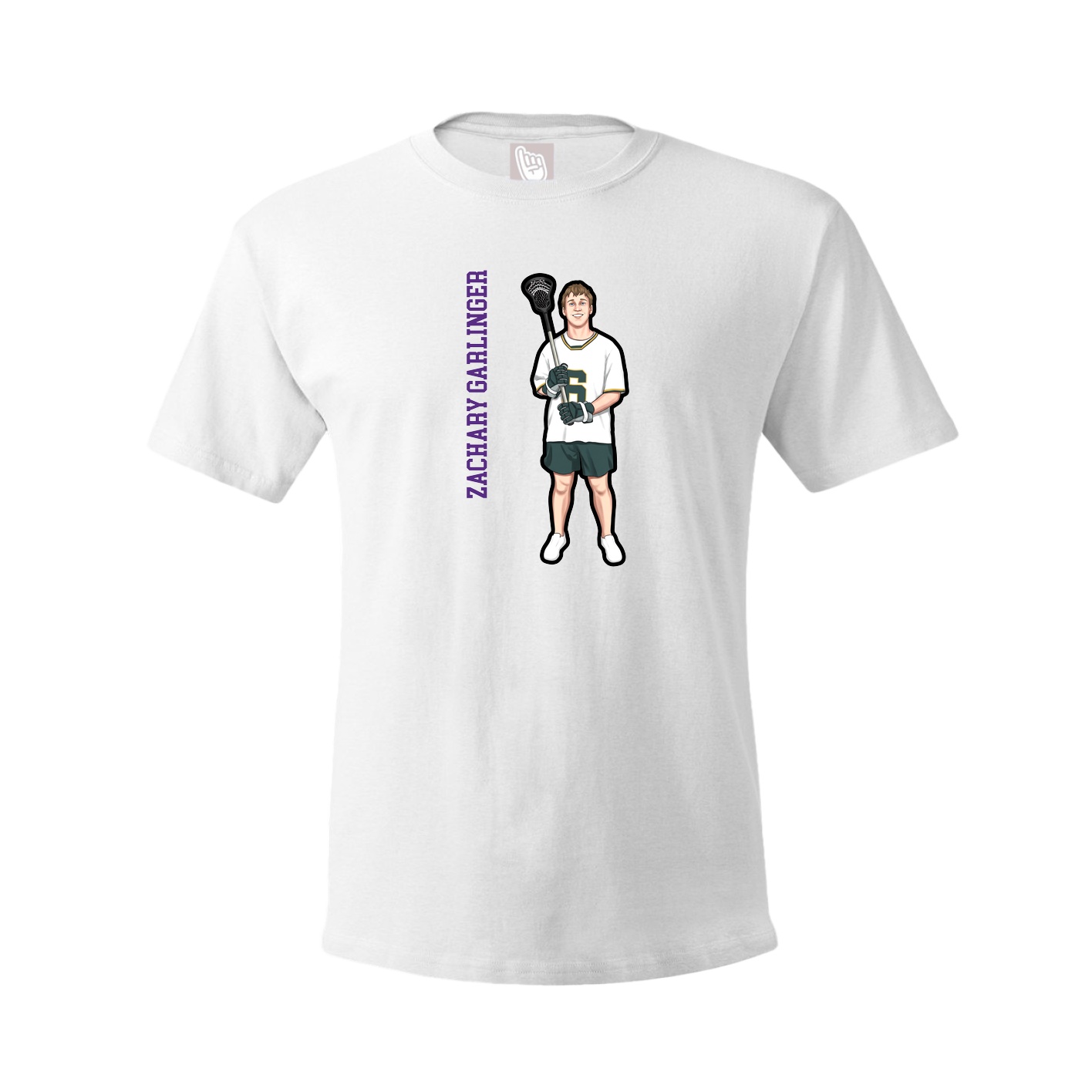 Tee — Name Vertical in White