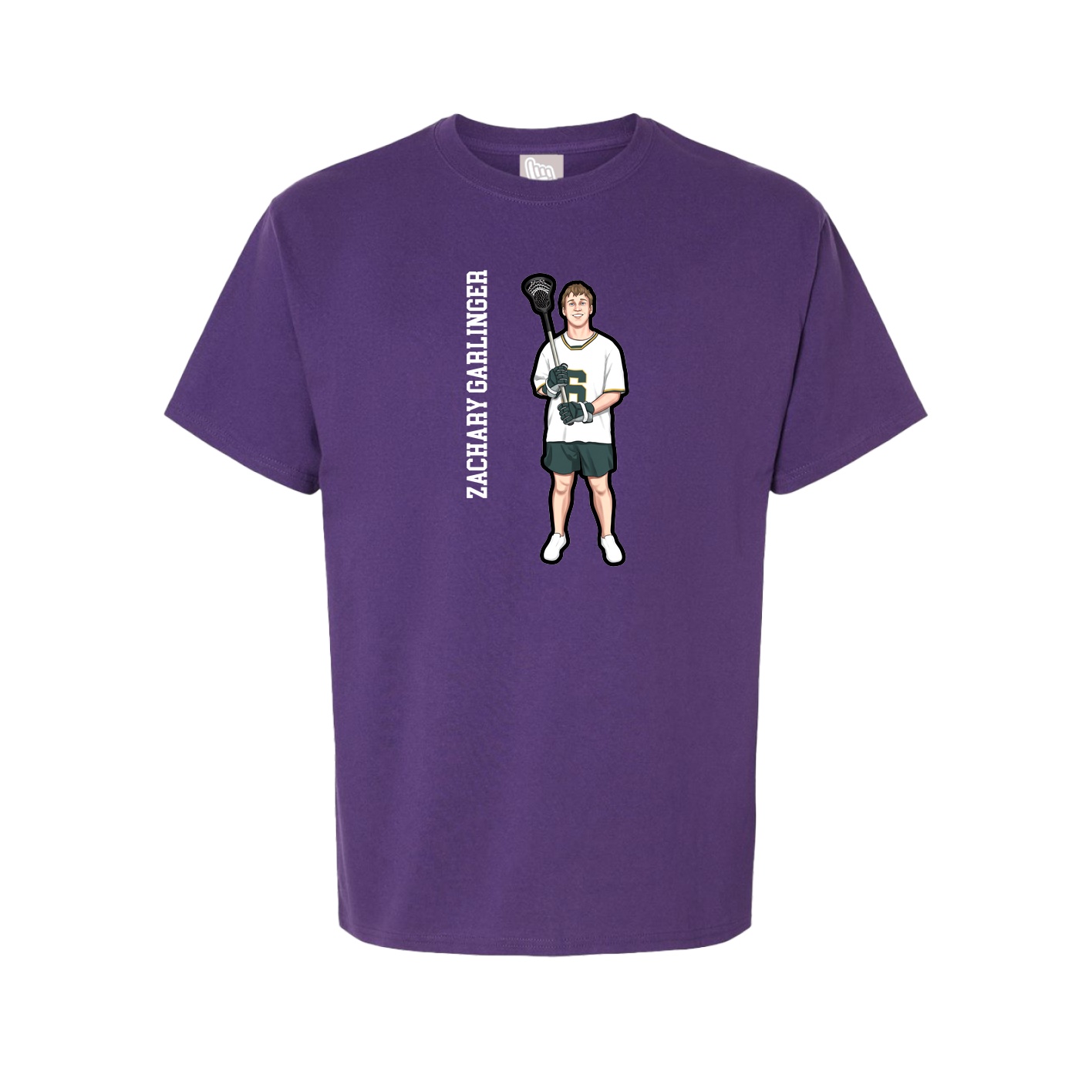 Youth Tee — Name Vertical in Purple
