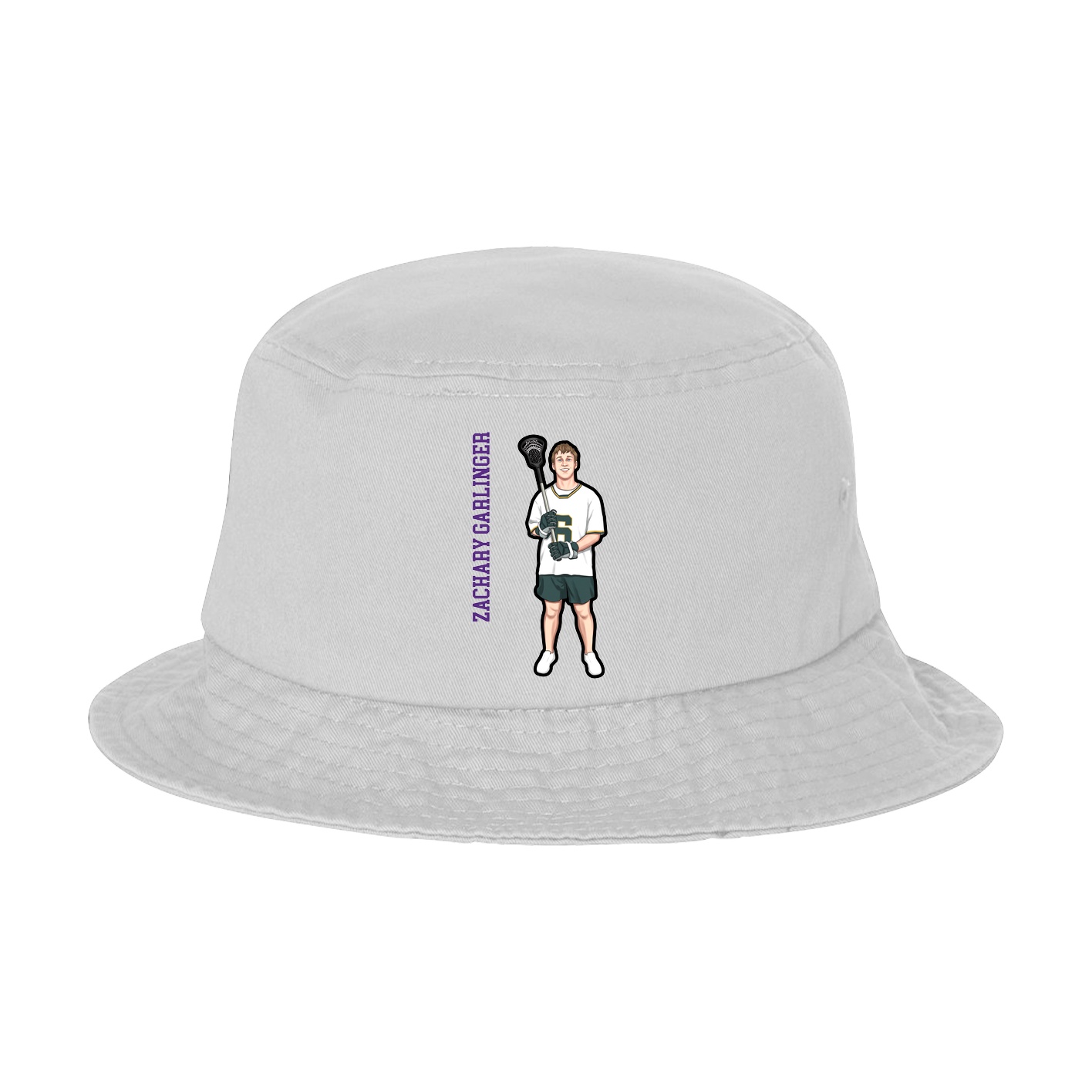 Bucket Cap — Name Vertical in White