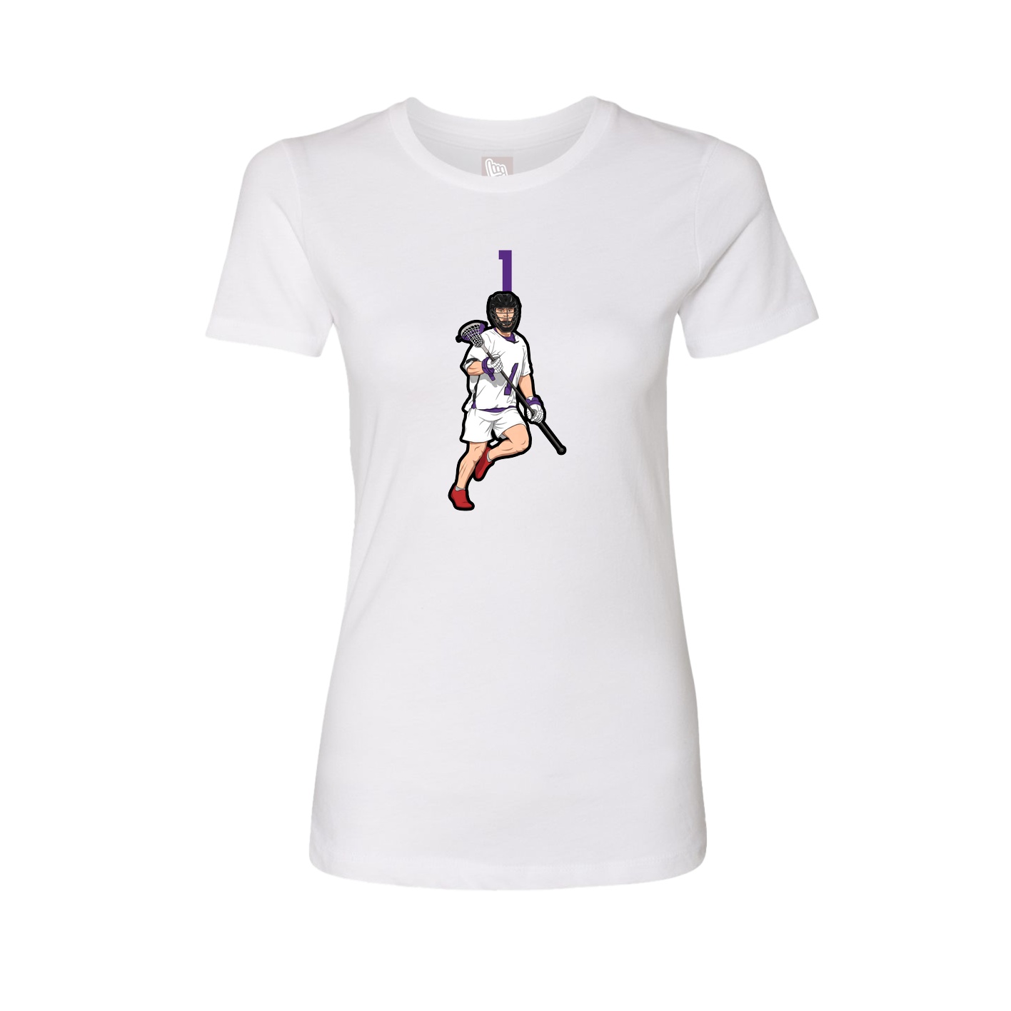 Fitted Women's Tee — Number Top in White